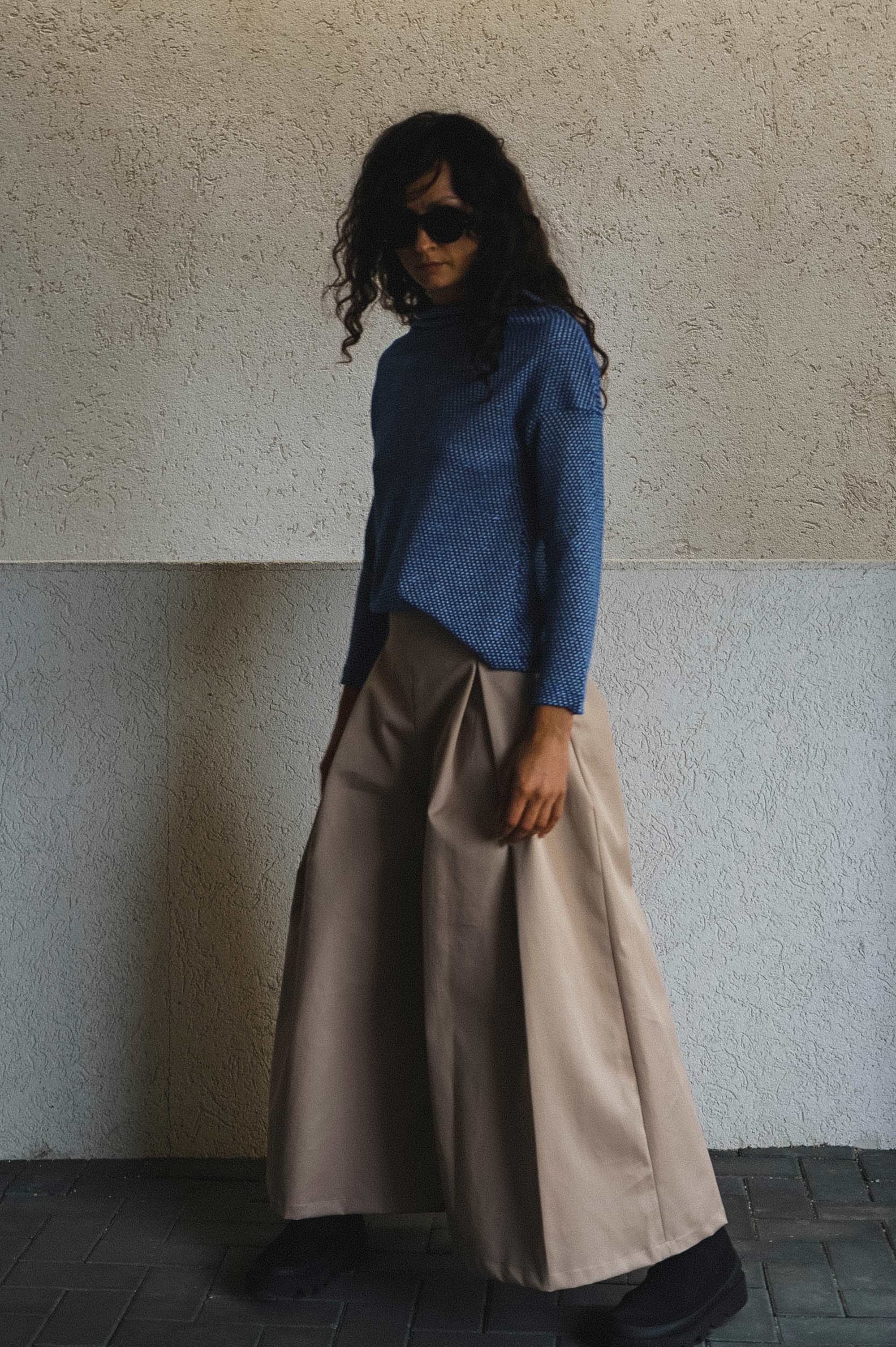 Koya Blues Afro Cotton Mock Neck Top