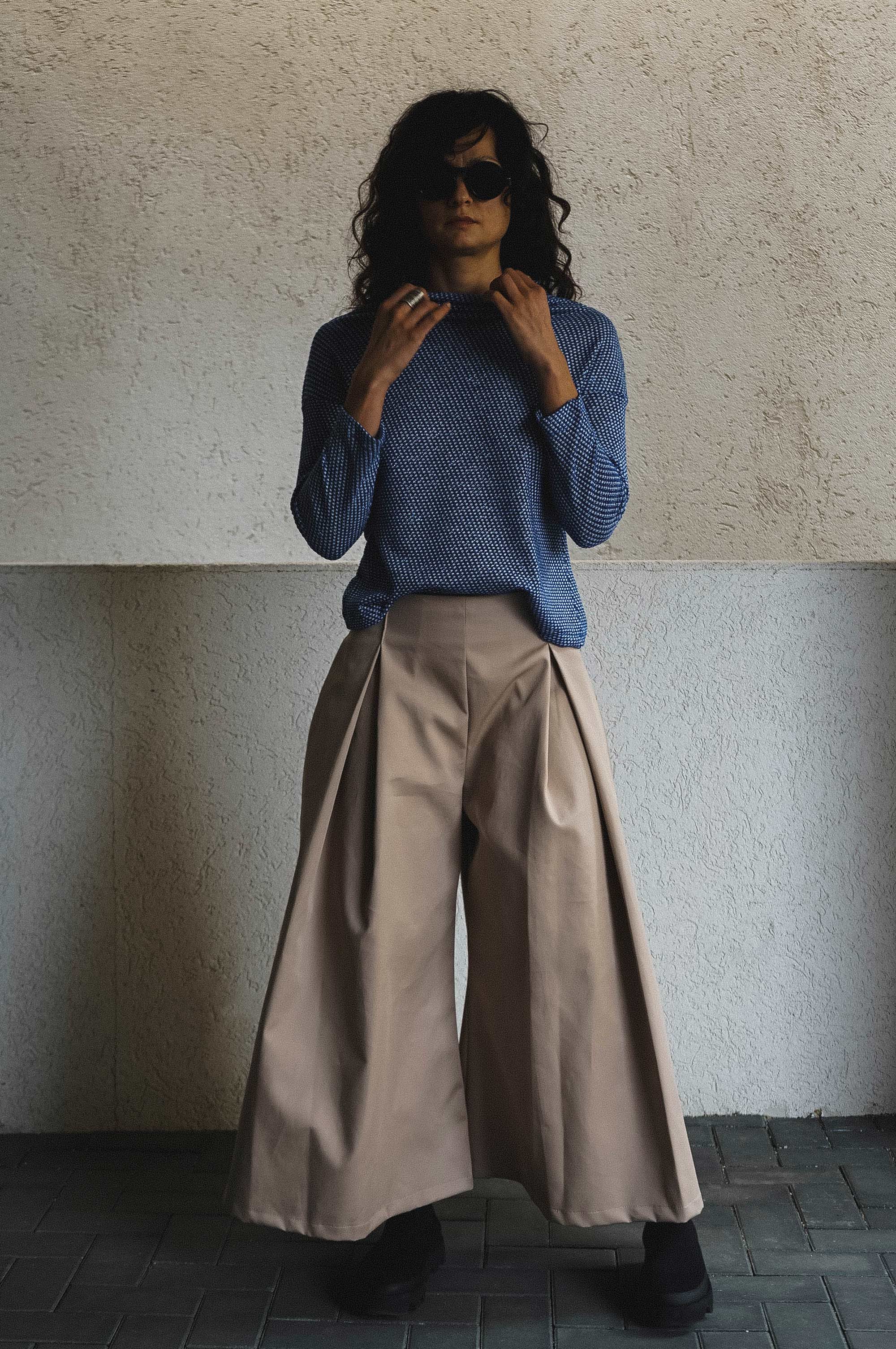Koya Blues Afro Cotton Mock Neck Top