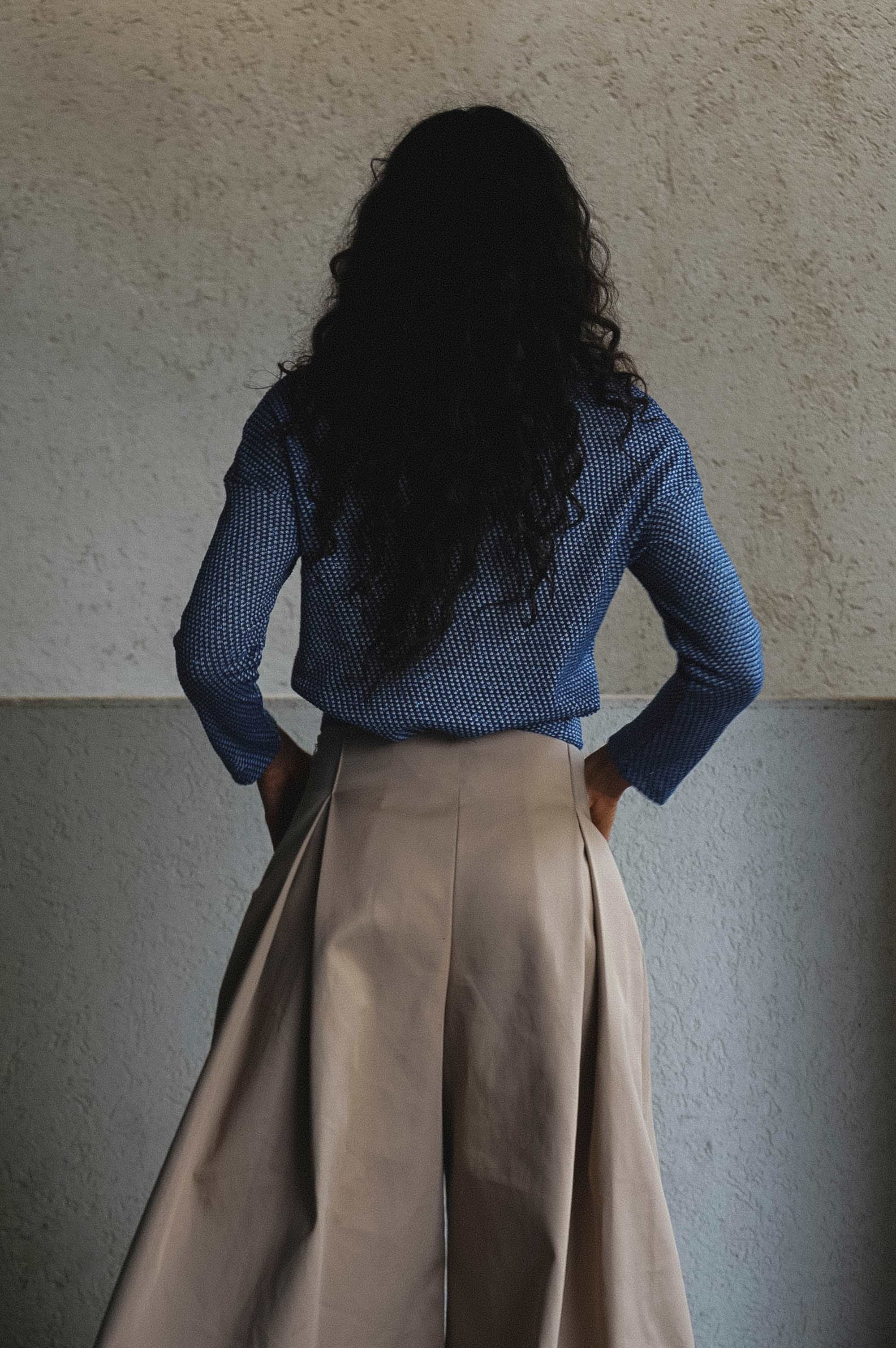 Koya Blues Afro Cotton Mock Neck Top