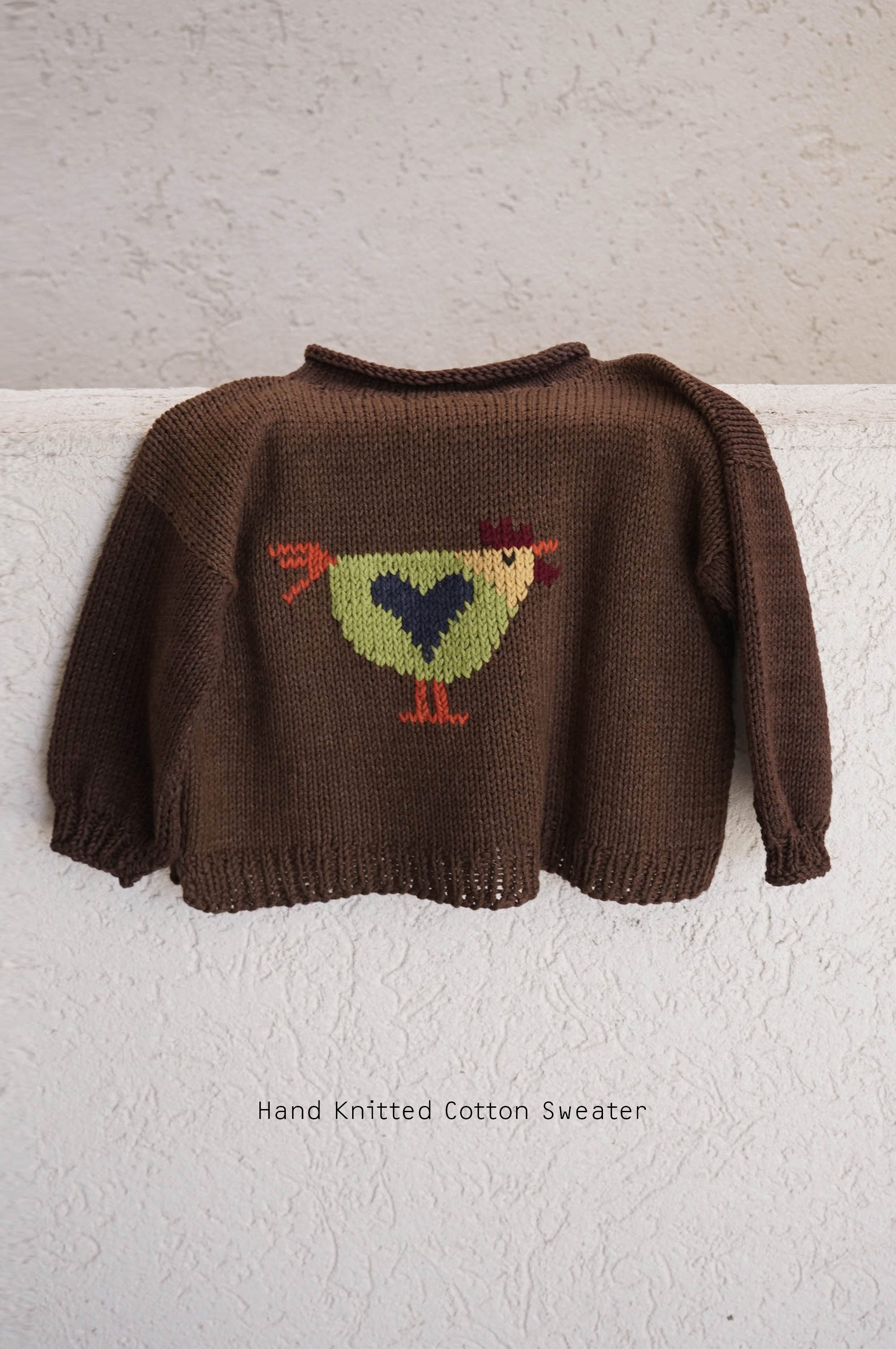 Hand knitted cotton sweater