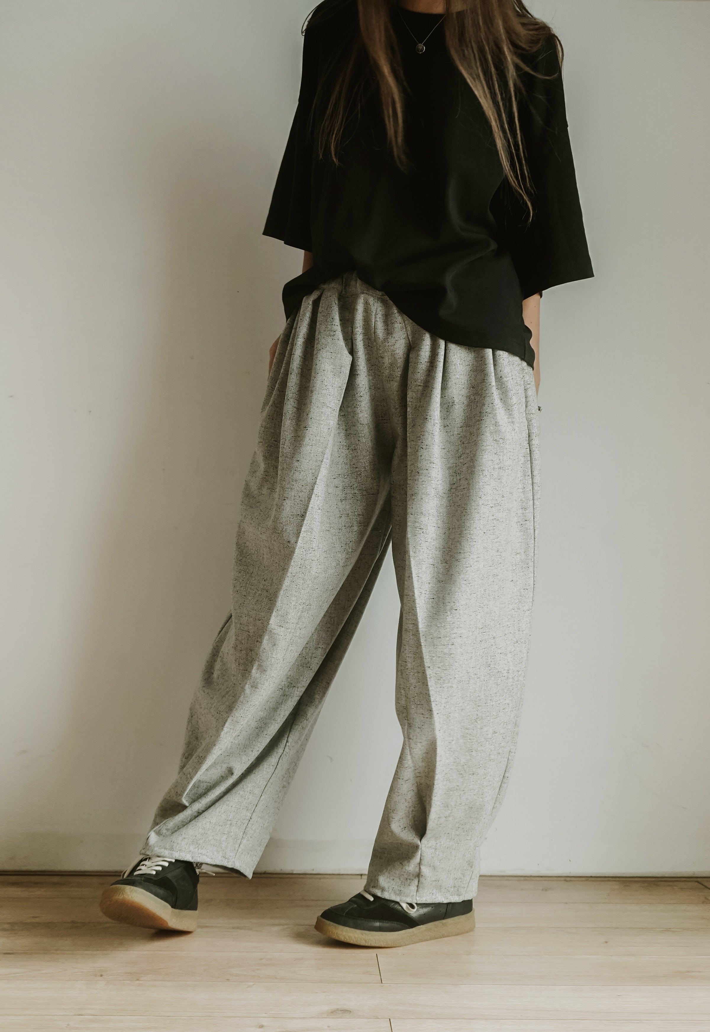 Pleated wool trousers