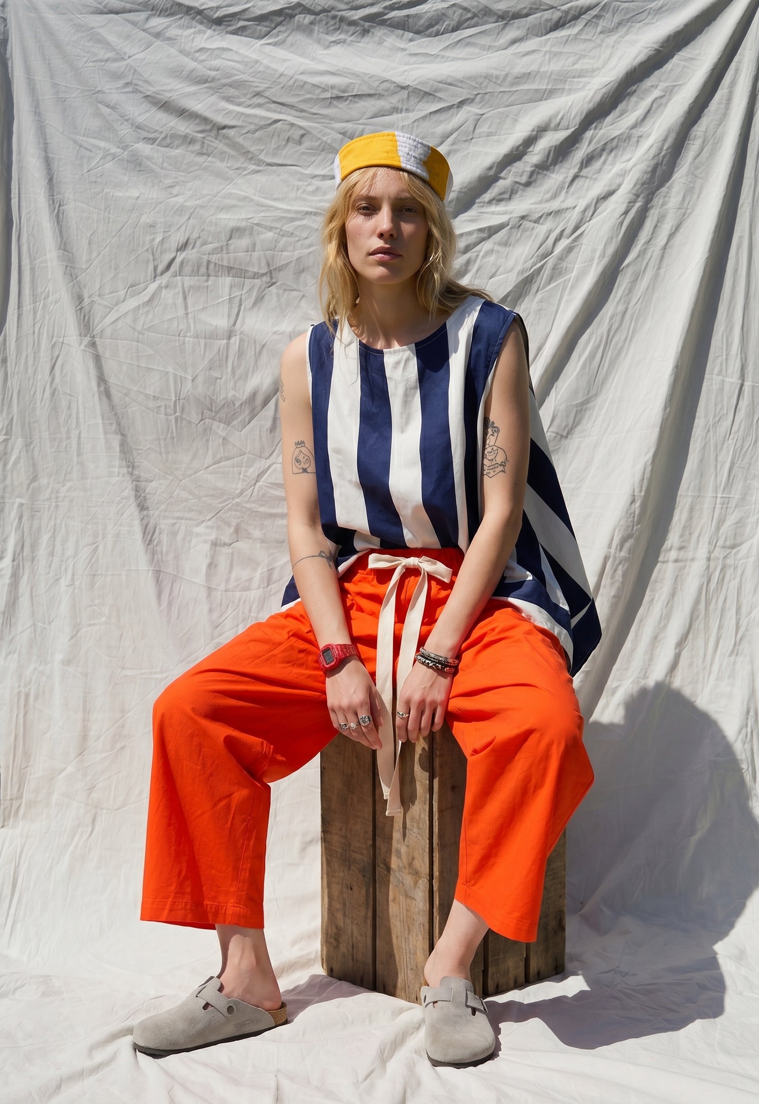 Red Tide Cotton Trousers