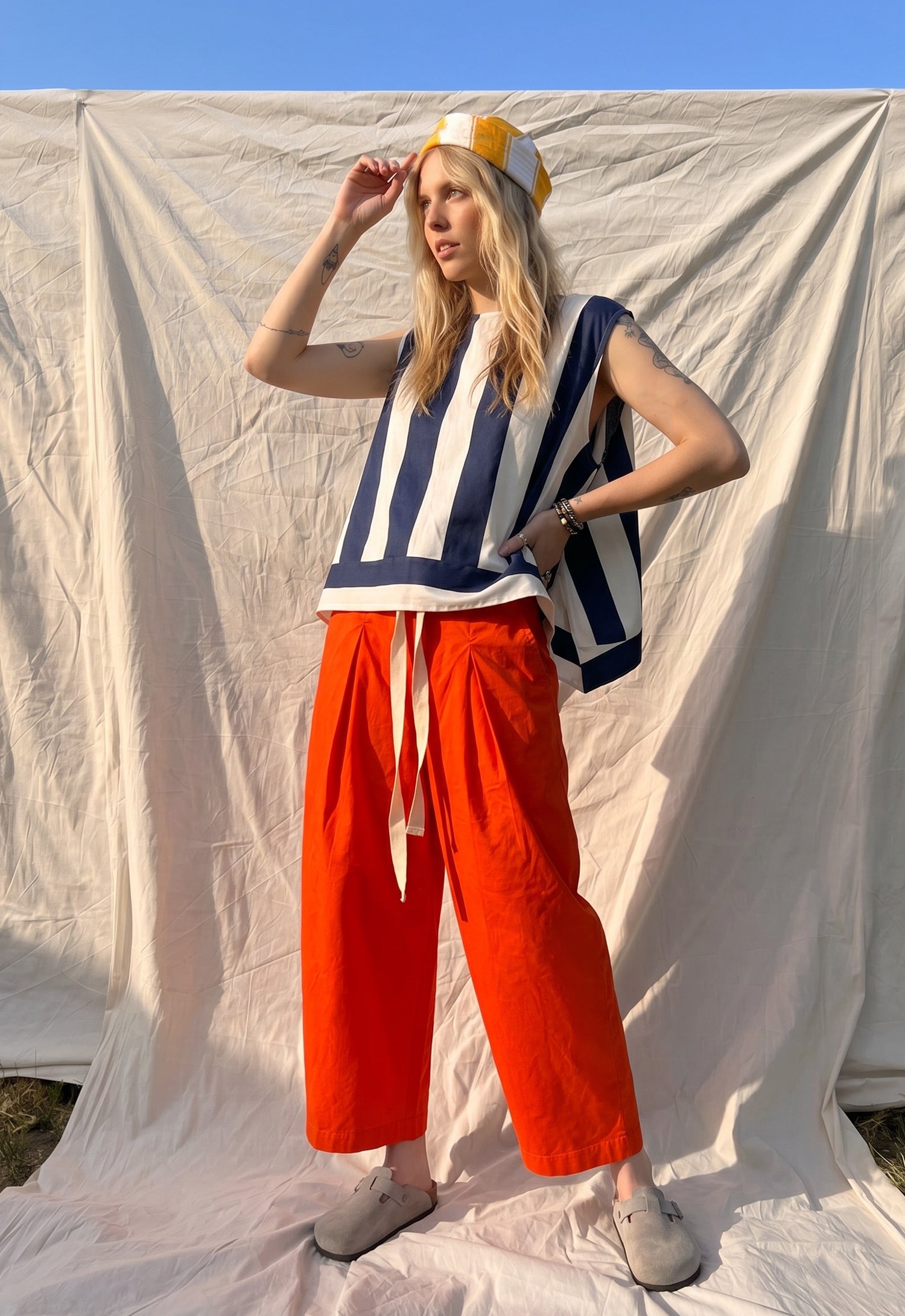 Red Tide Cotton Trousers