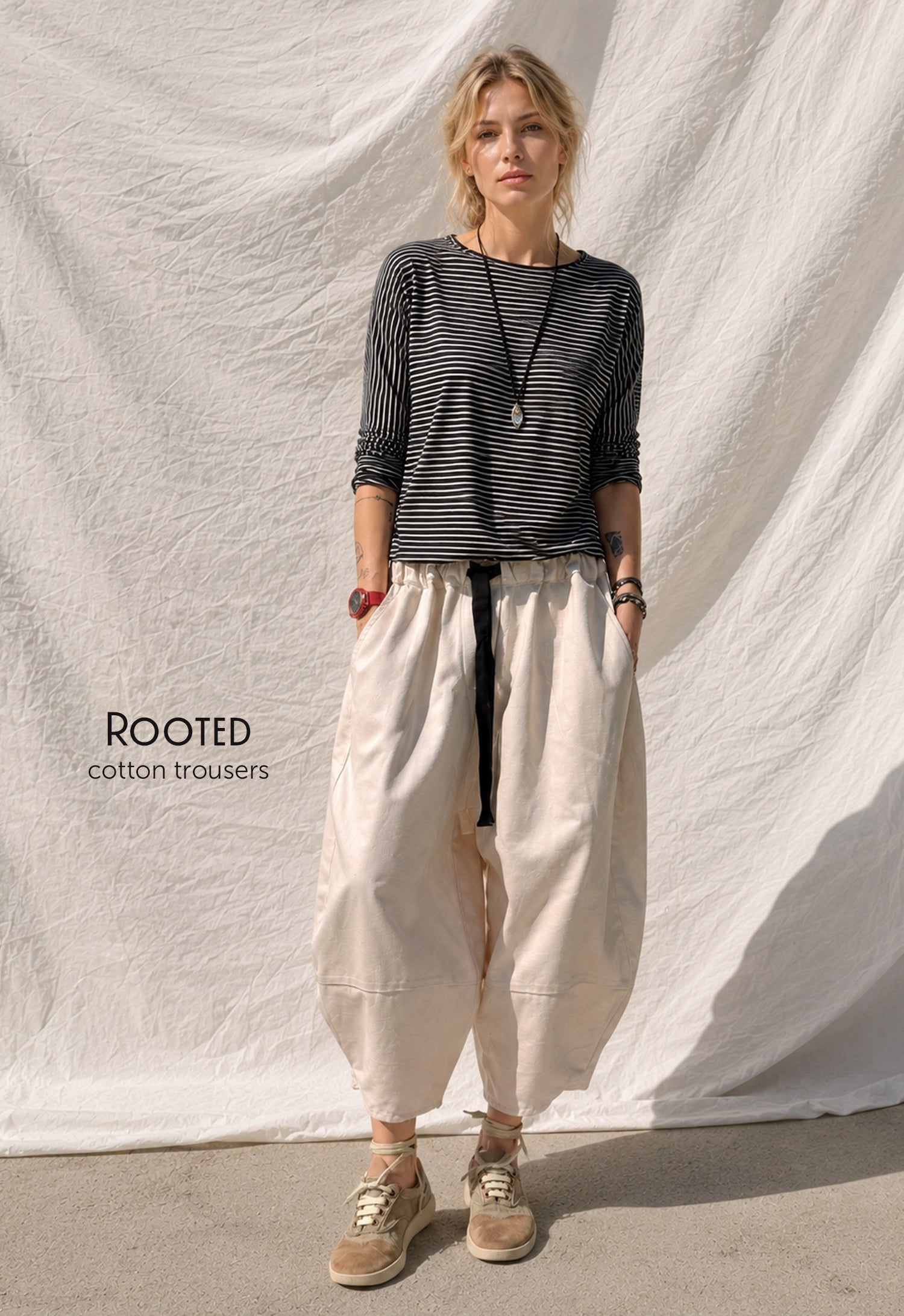 Rooted Cotton Trousers