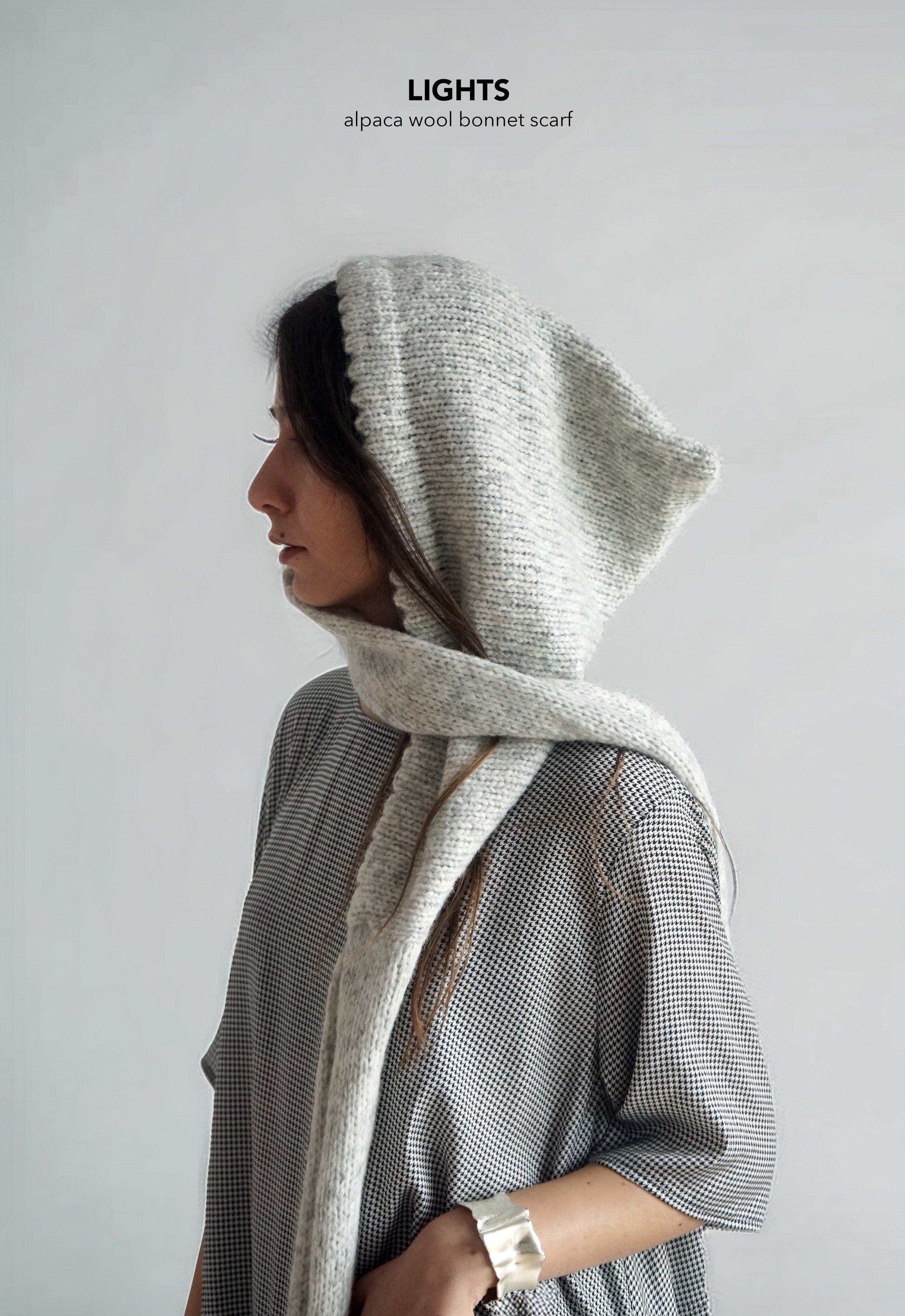 LIGHTS ALPACA WOOL SCARF BONNET