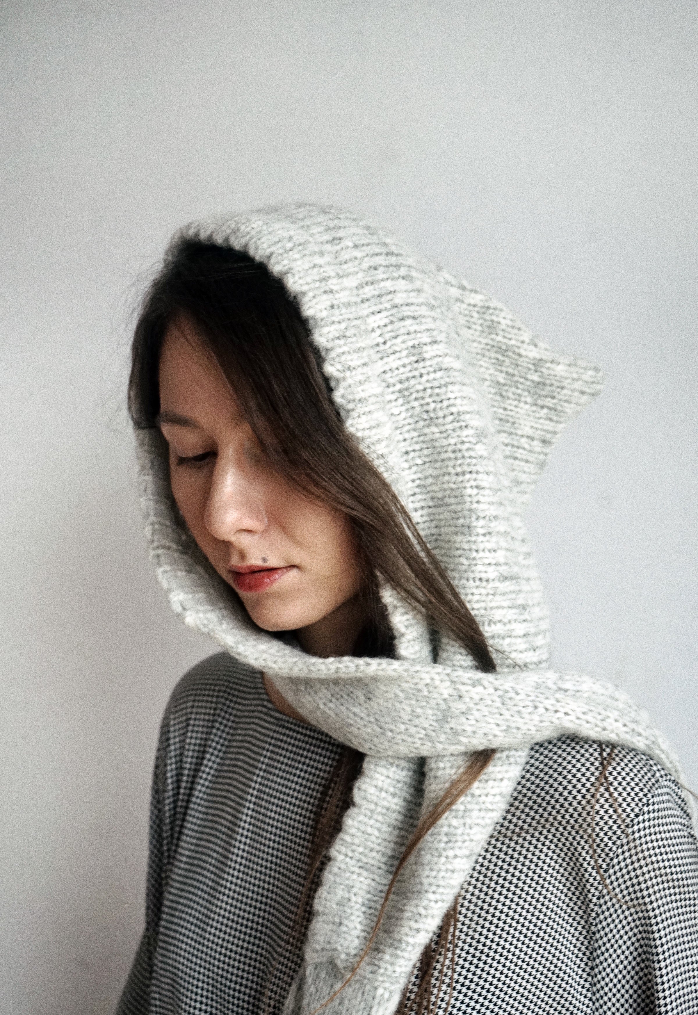 LIGHTS ALPACA WOOL SCARF BONNET