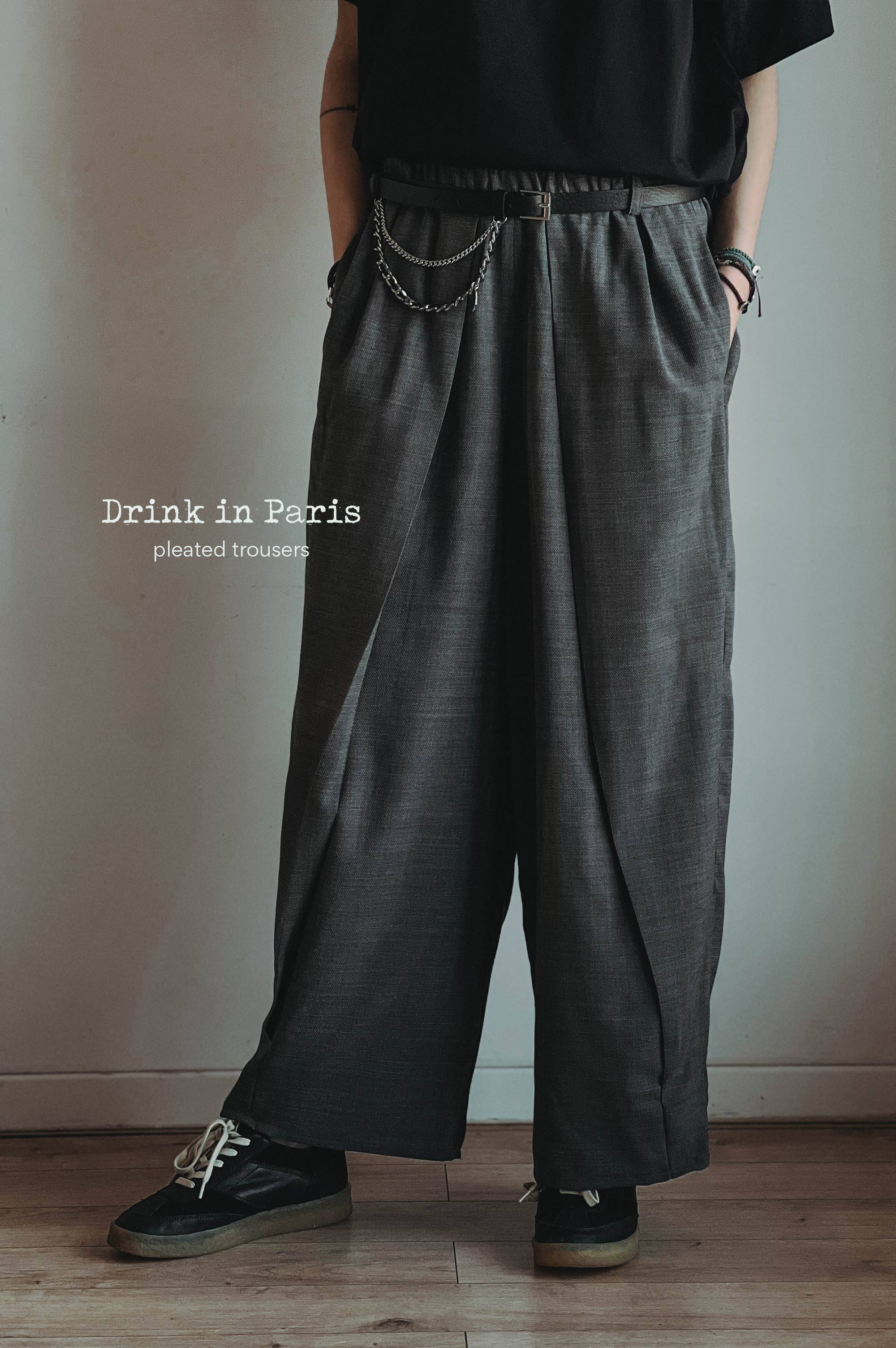 Drink In Paris WIDE-LEG TAILORED WOOL TROUSERS