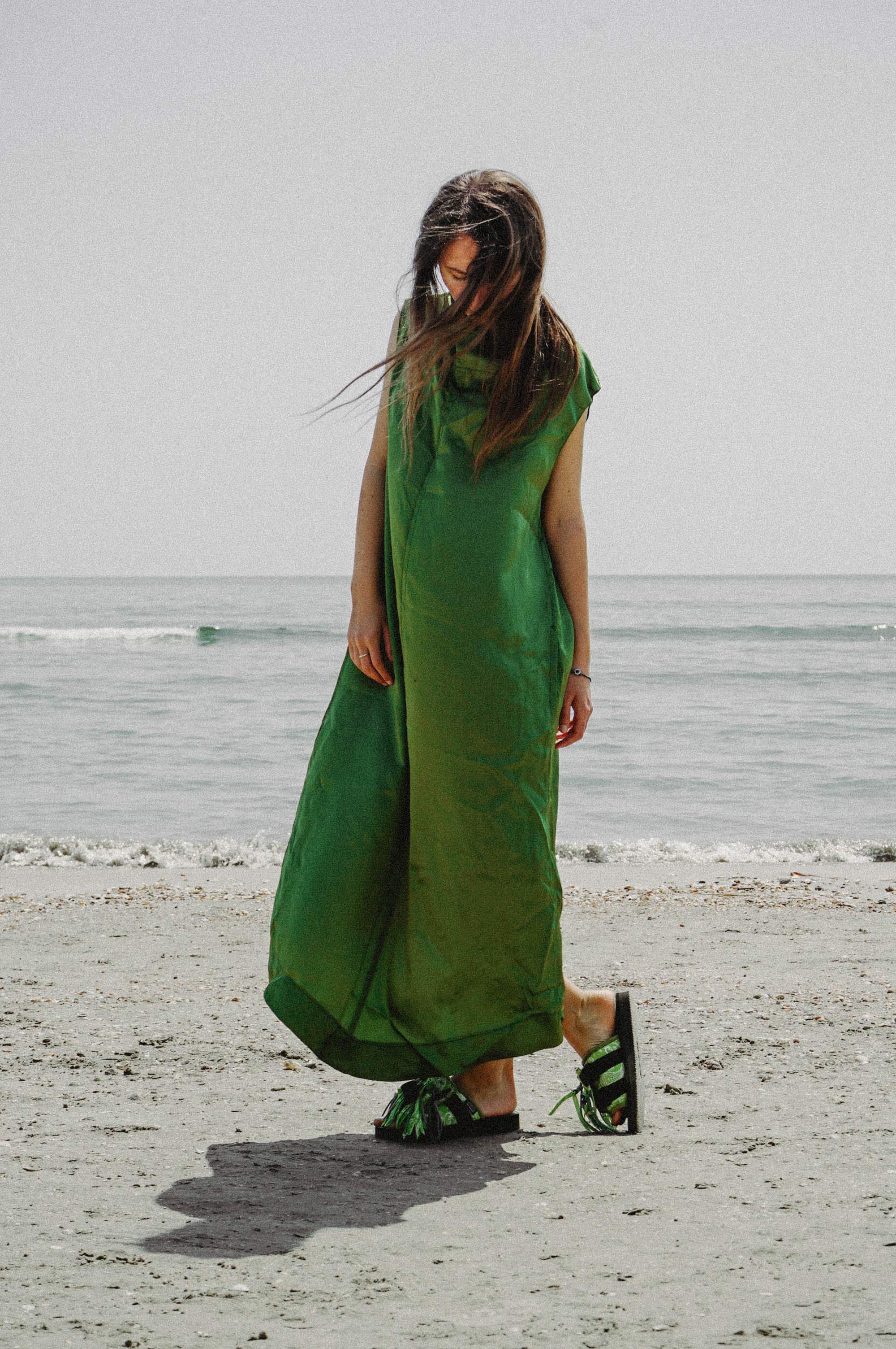 The Green Shell Silk Dress