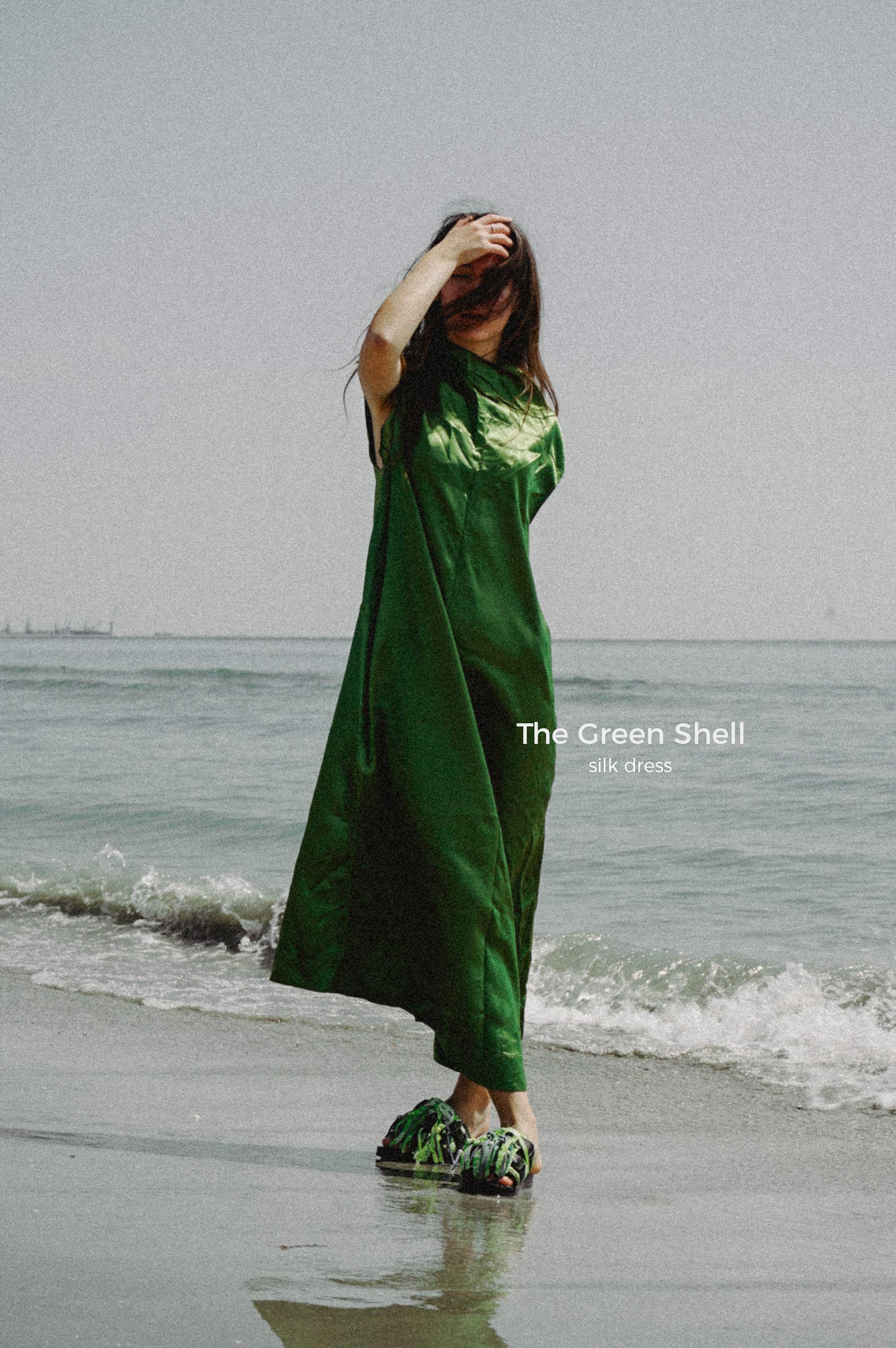 The Green Shell Silk Dress