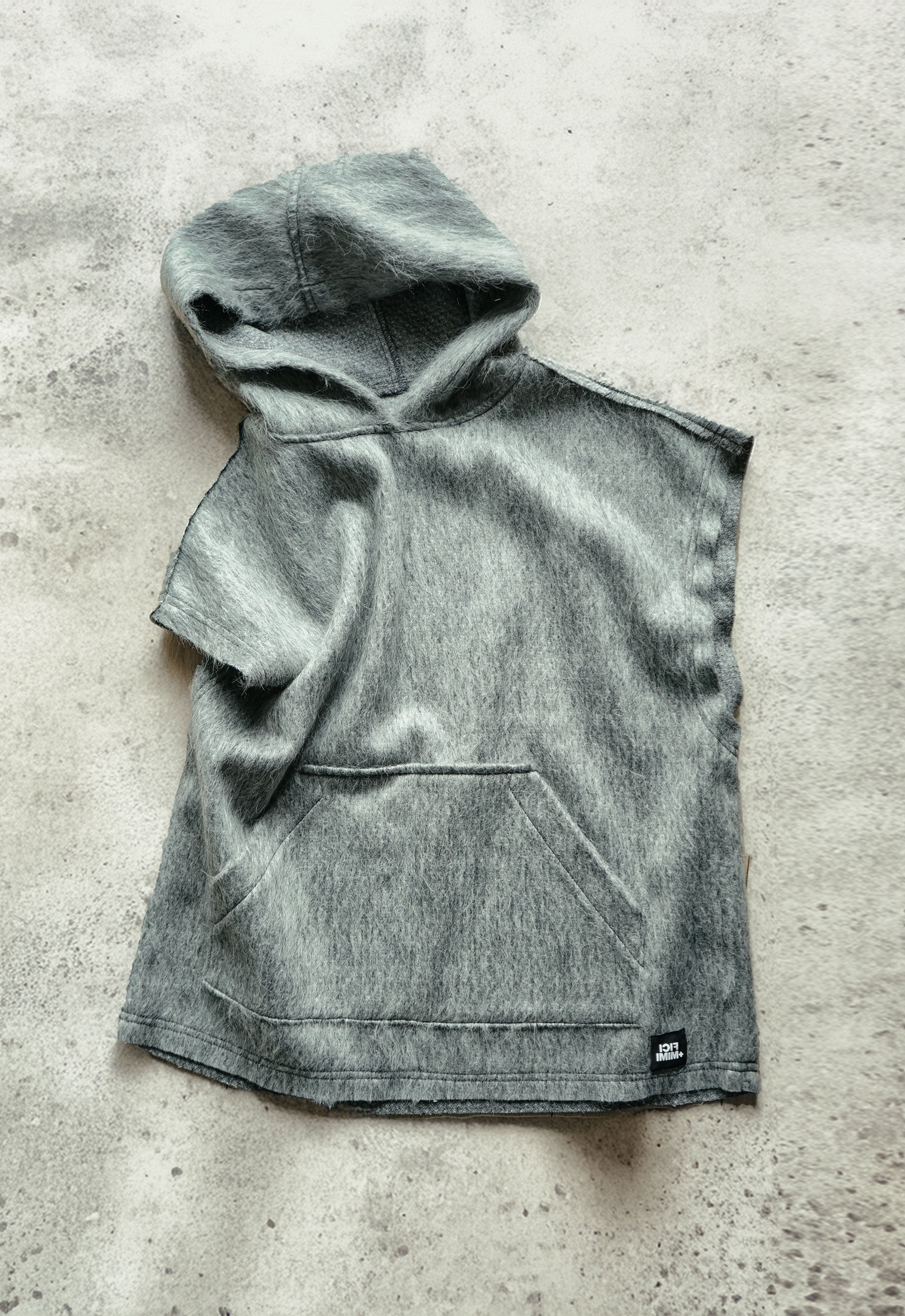 Sleeveless Wool Hoodie Vest — Storm Grey