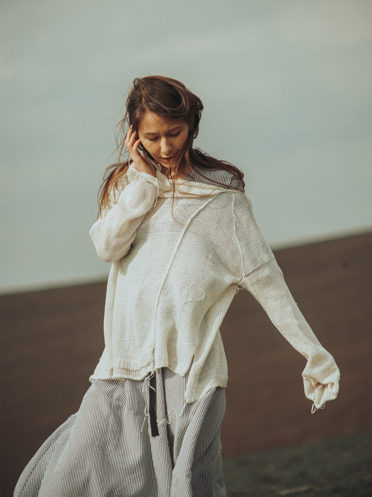 Nomad Breeze Hand knitted linen top
