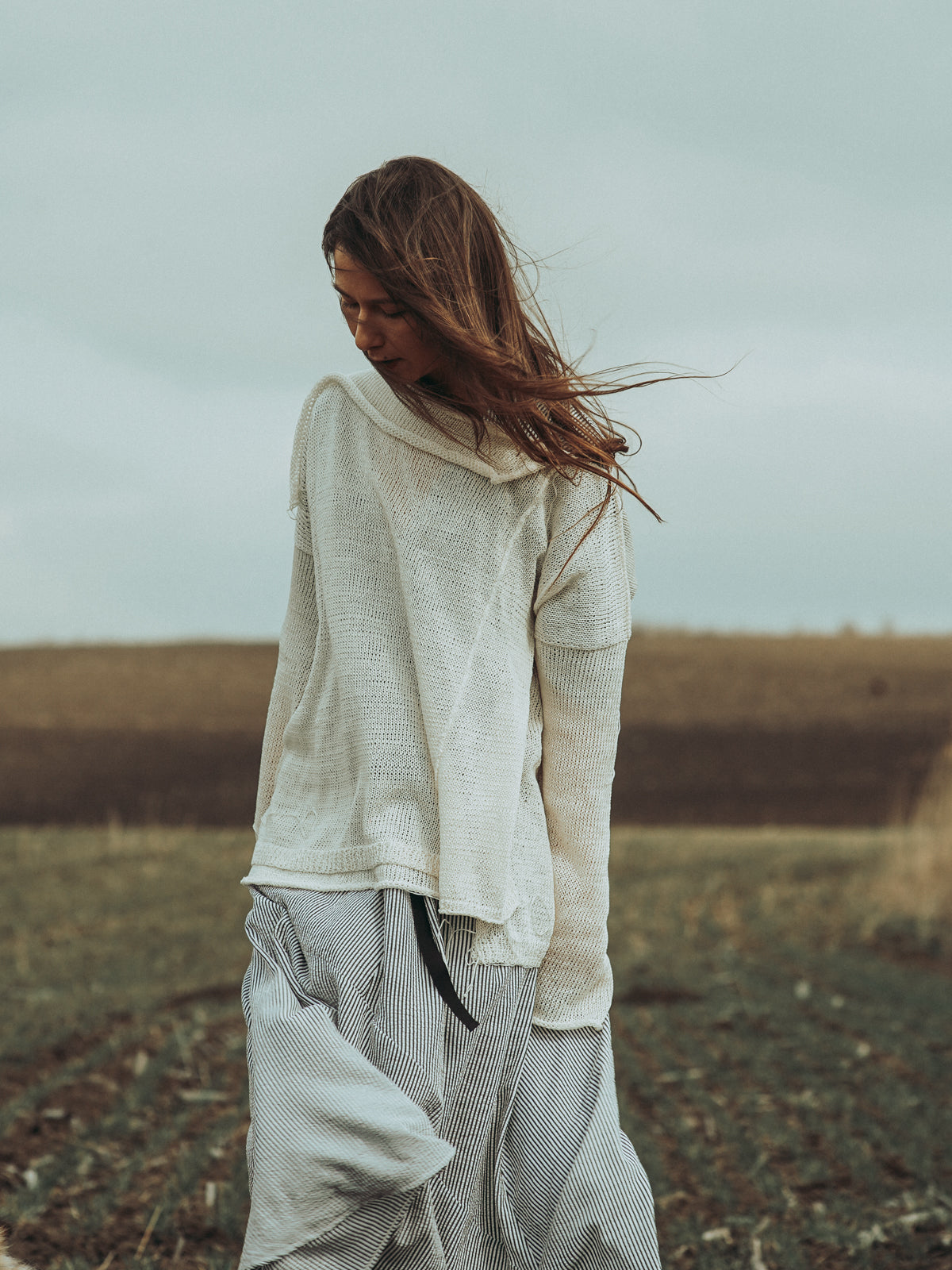 Nomad Breeze Hand knitted linen top