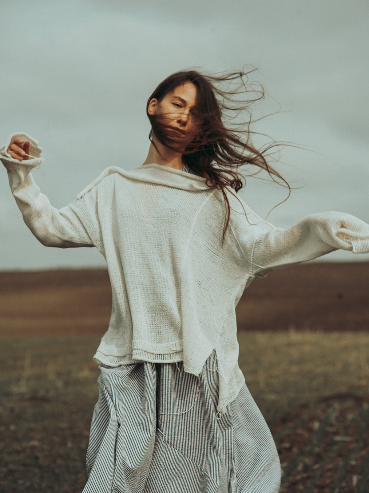 Nomad Breeze Hand knitted linen top