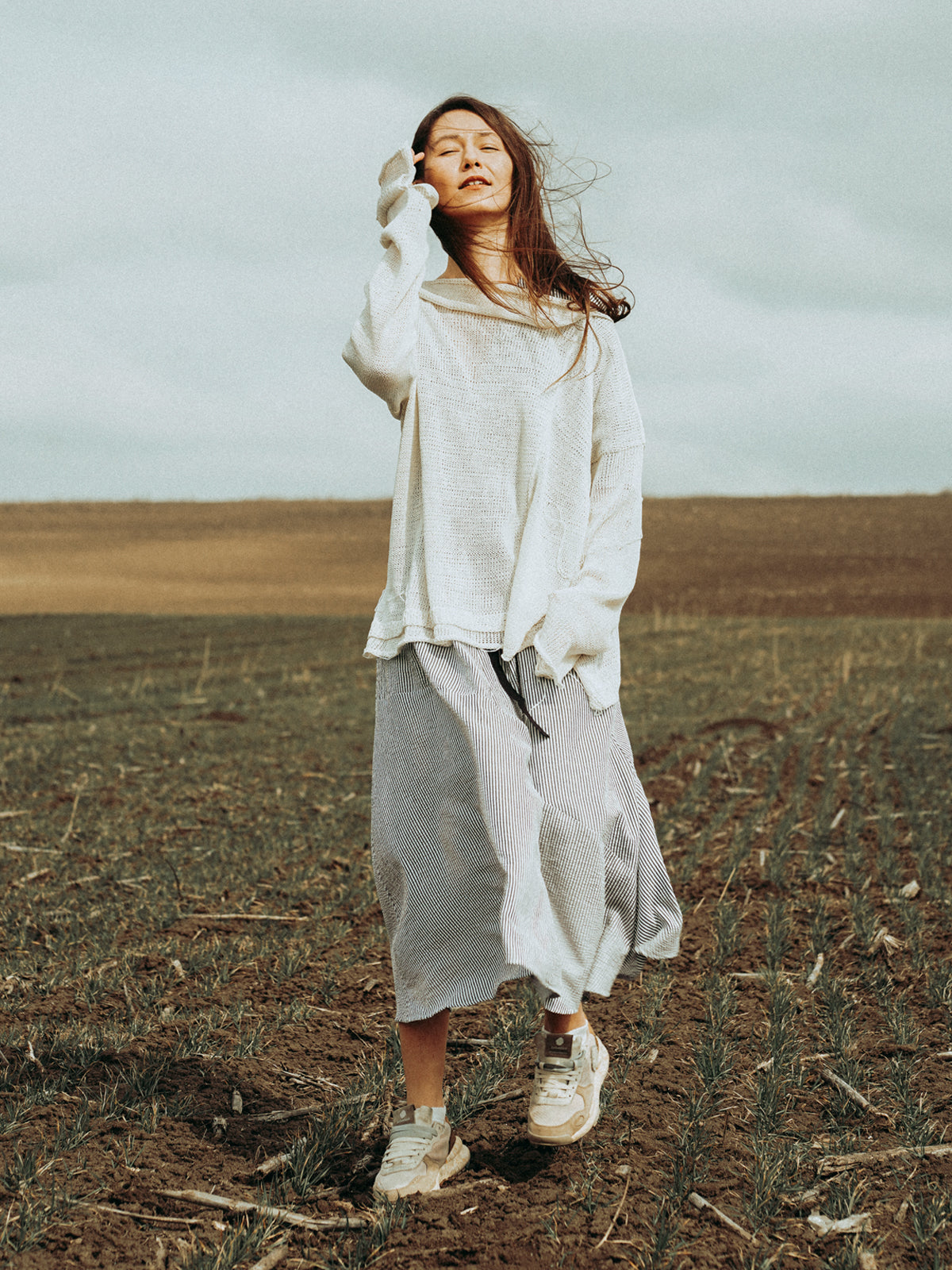 Nomad Breeze Hand knitted linen top