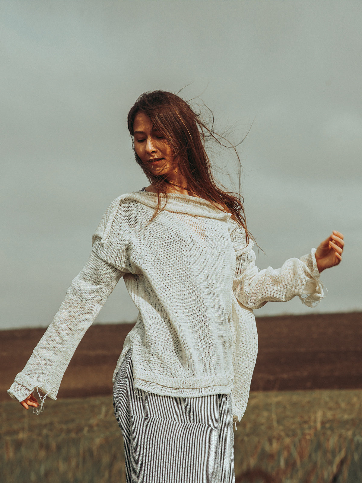 Nomad Breeze Hand knitted linen top