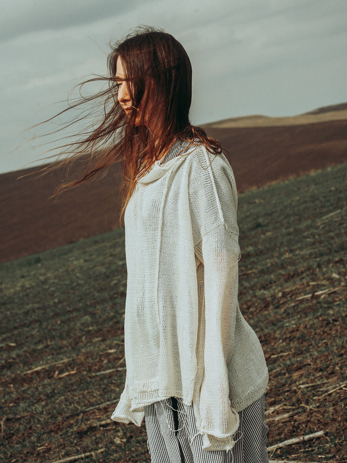 Nomad Breeze Hand knitted linen top