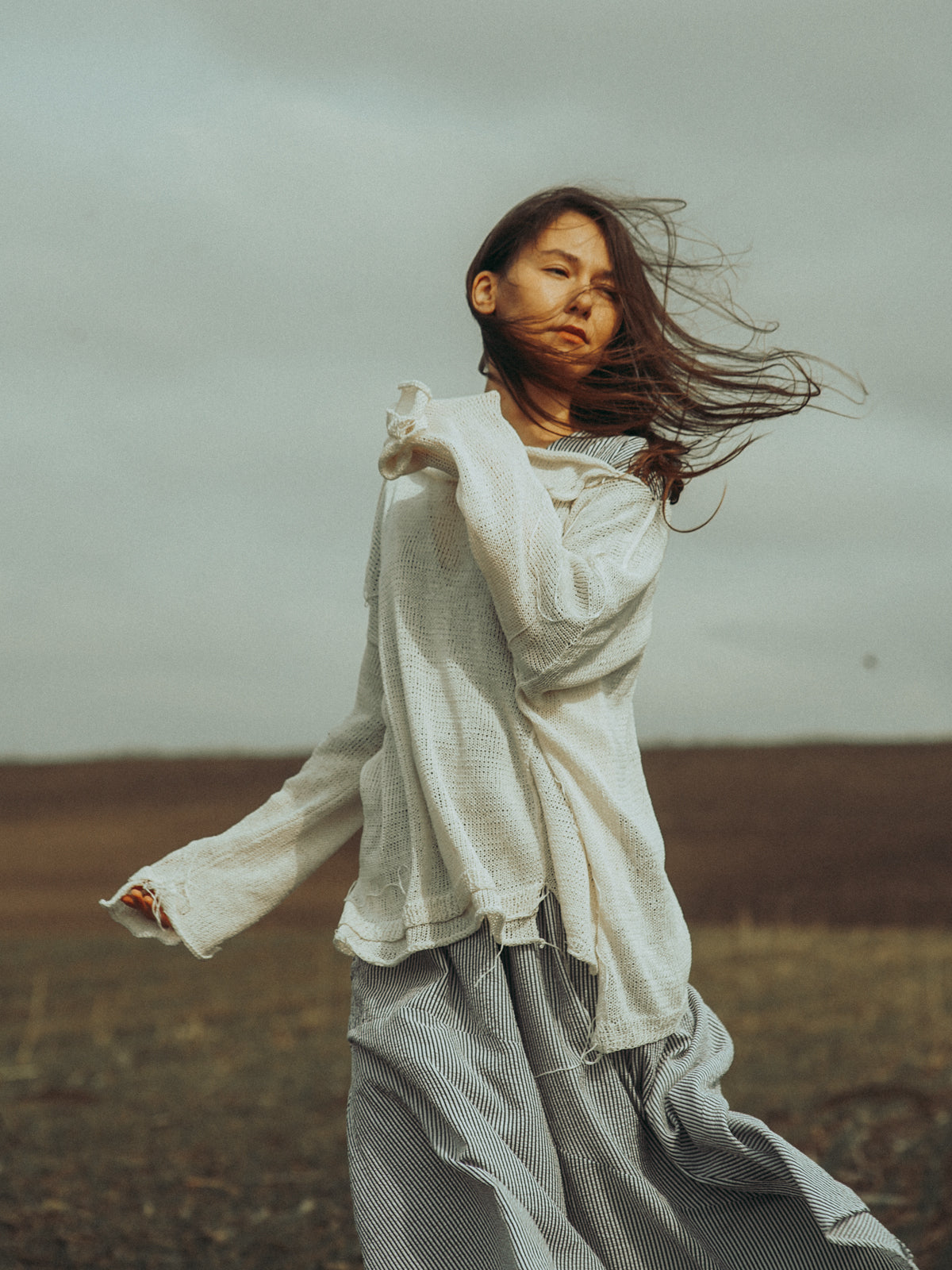 Nomad Breeze Hand knitted linen top