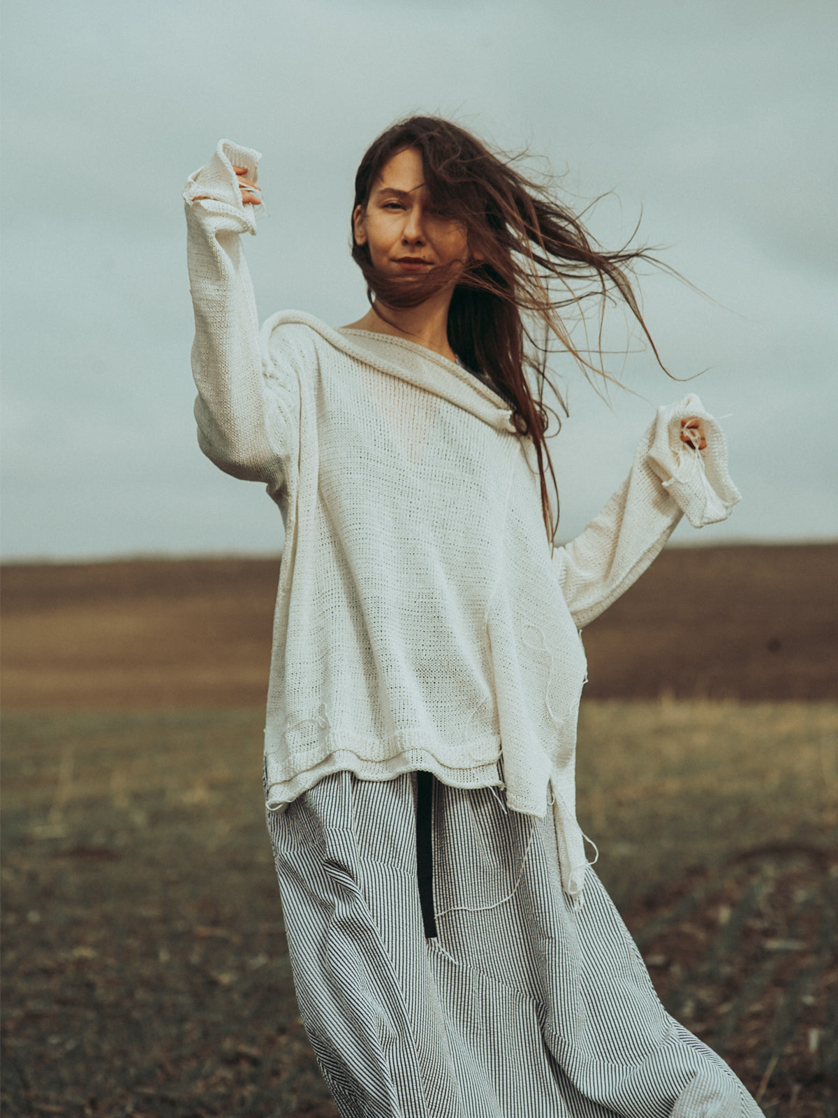 Nomad Breeze Hand knitted linen top