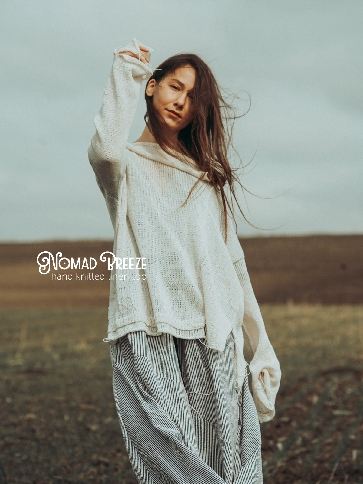 Nomad Breeze Hand knitted linen top
