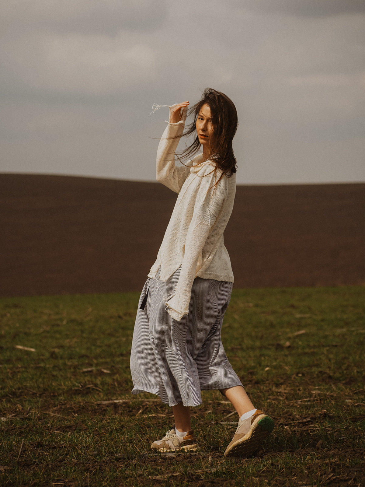 Nomad Breeze Hand knitted linen top