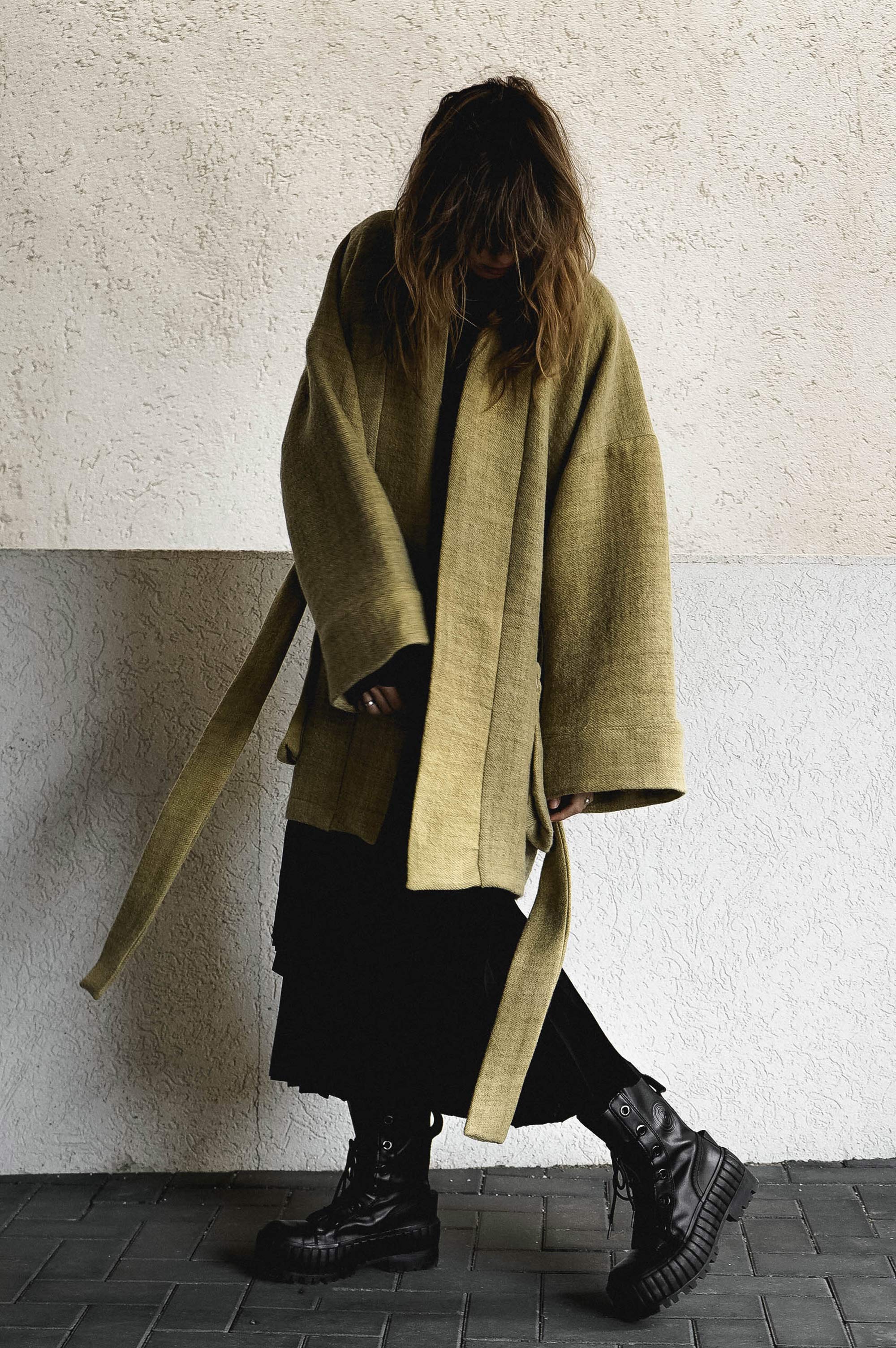 A distant view wool trench