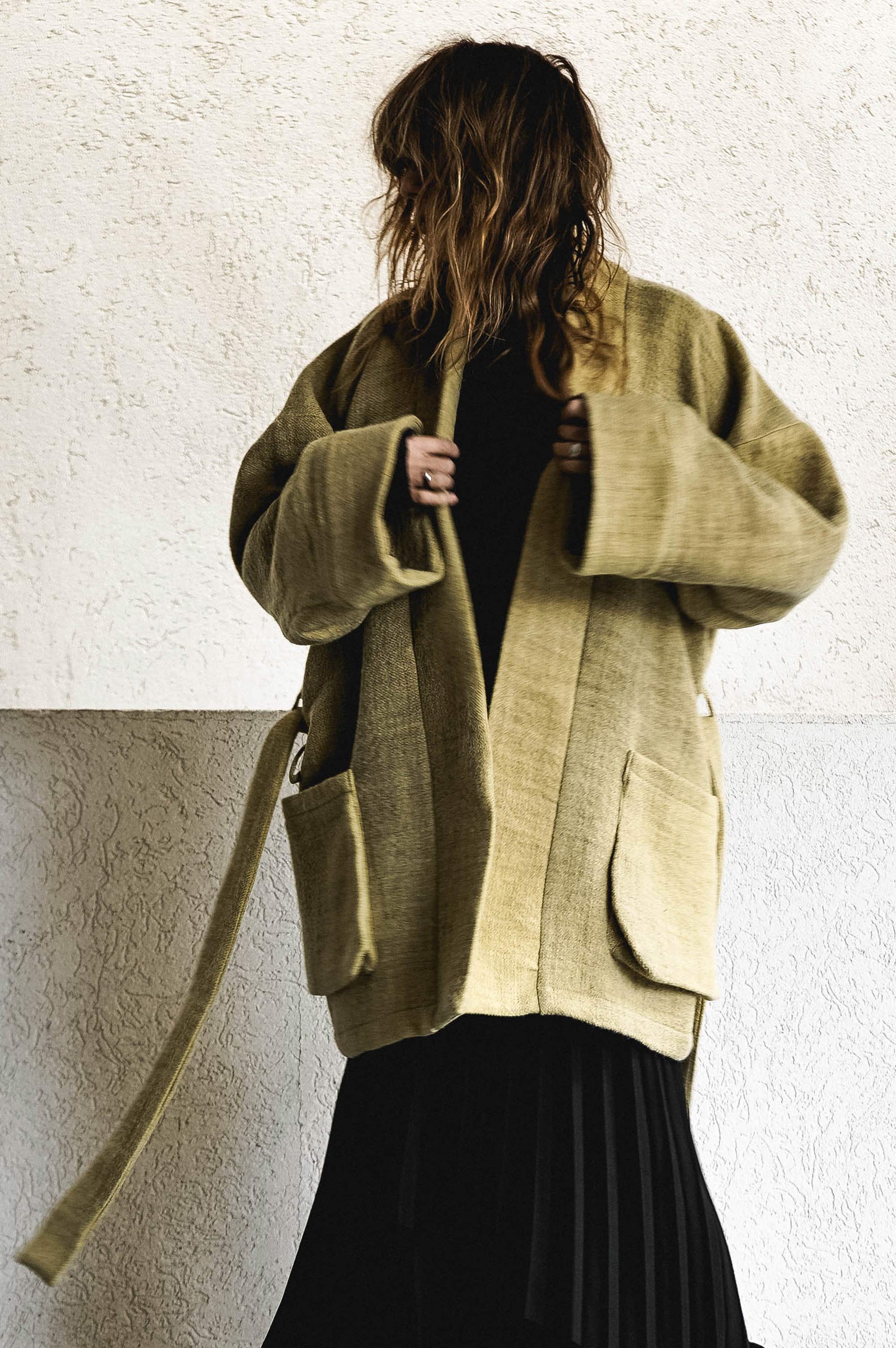 A distant view wool trench