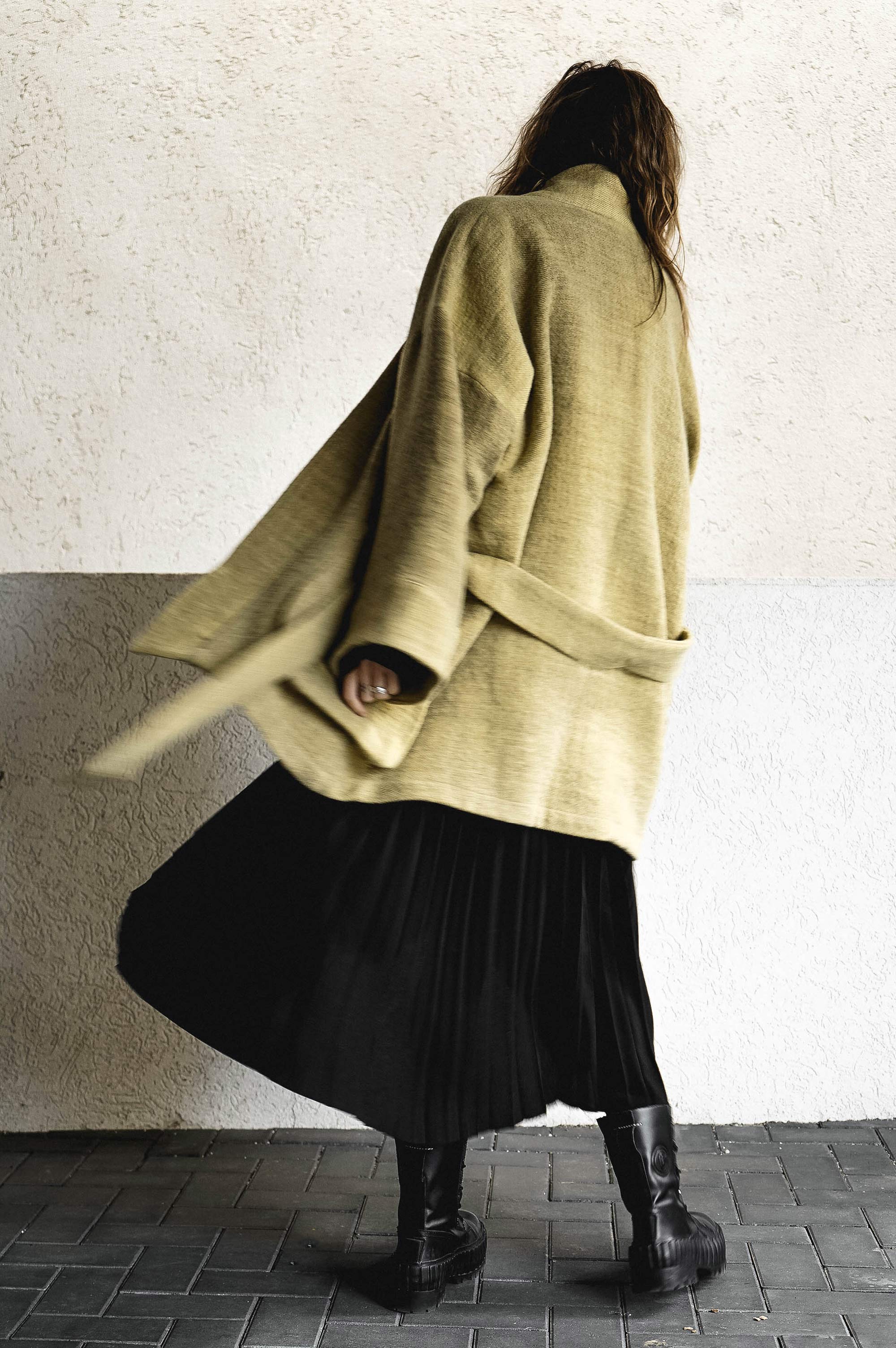 A distant view wool trench