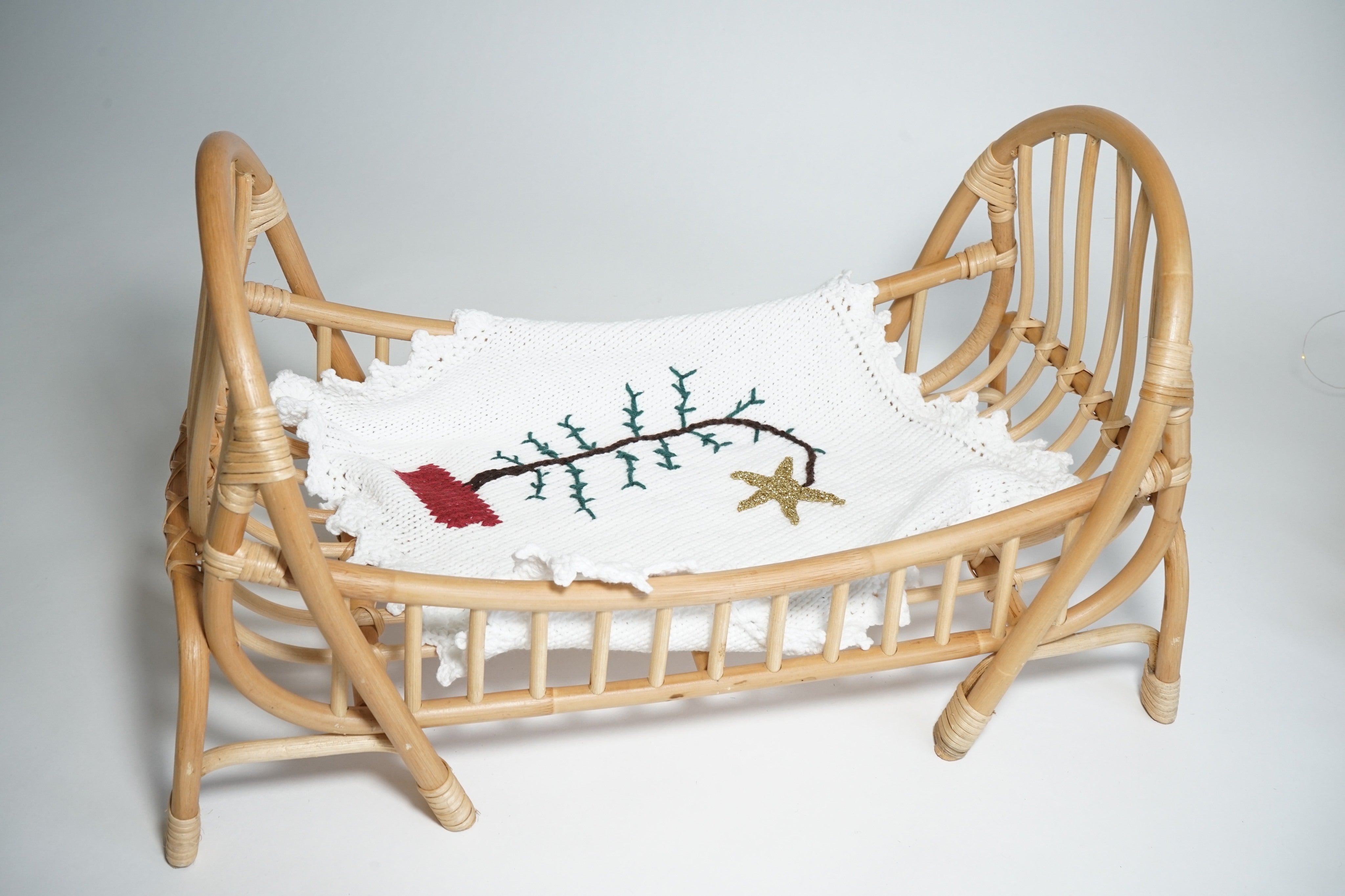 Christmas Hand Crochet Dolls Blanket