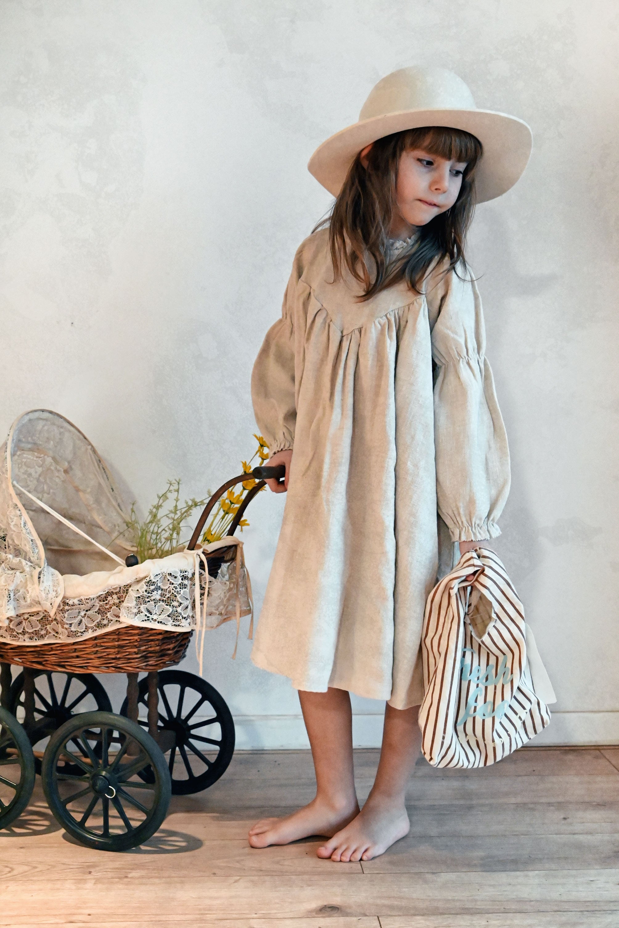 Leah Dress (Beige Linen)