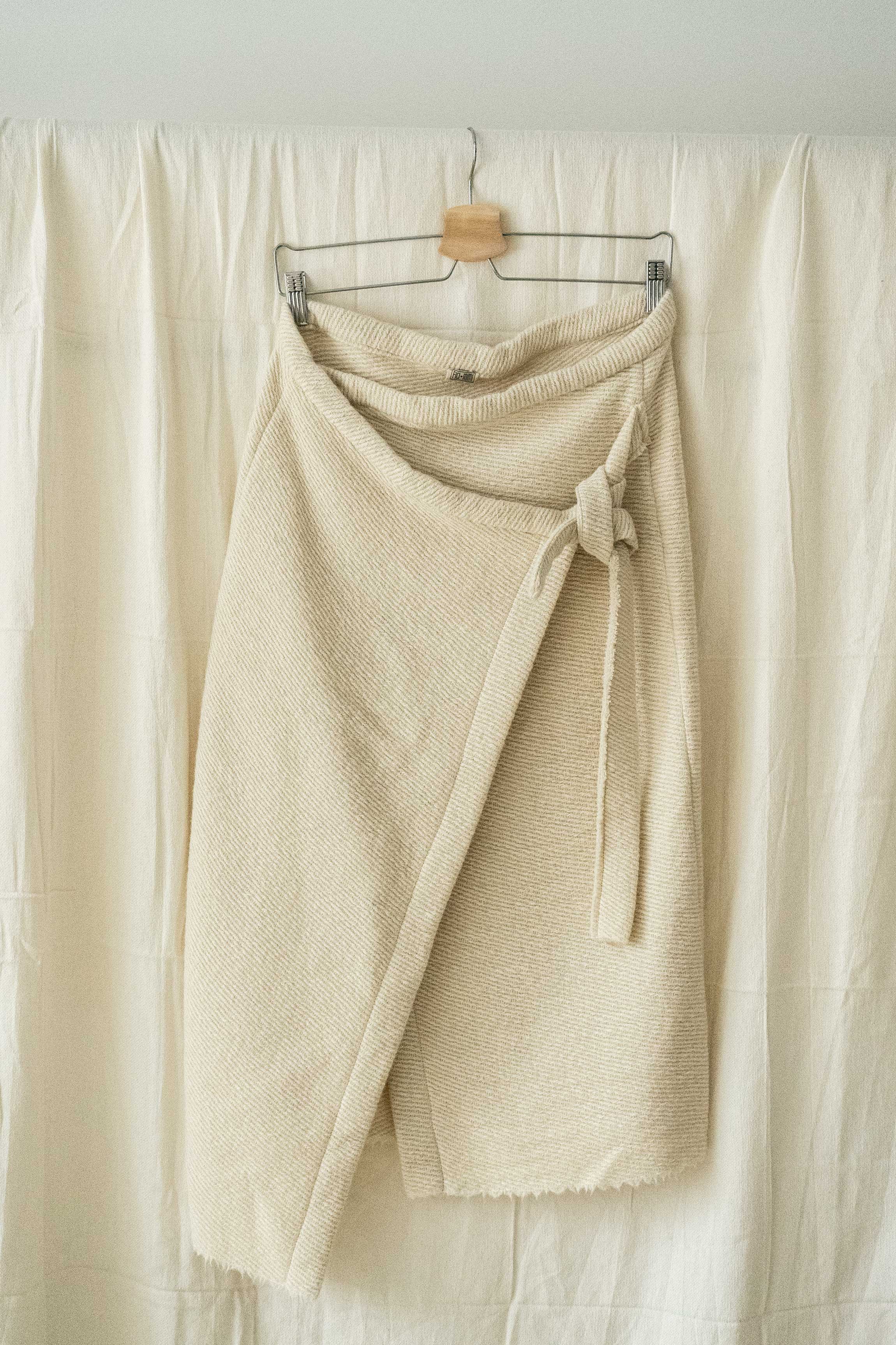 Wool asymmetrical skirt