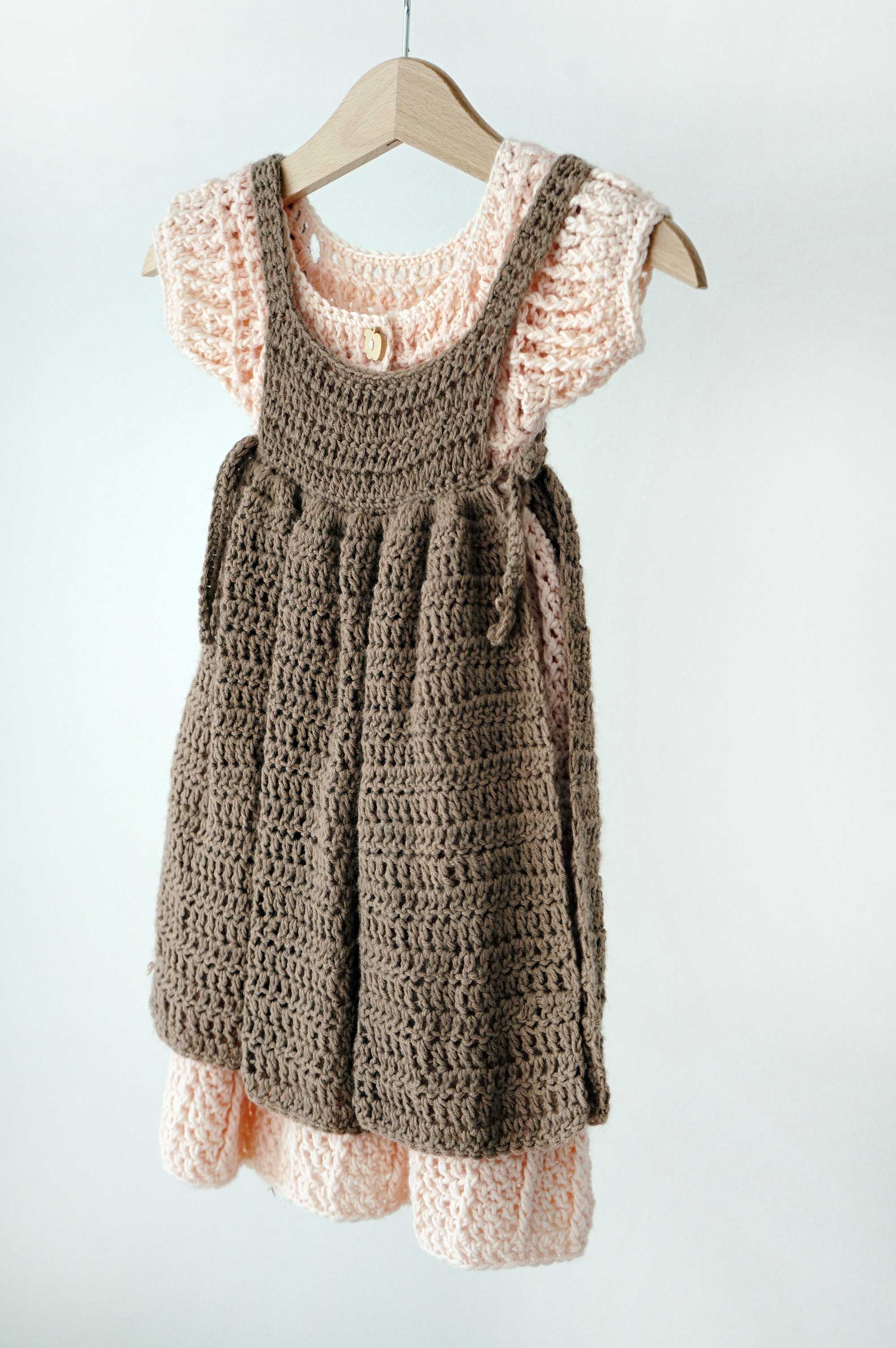 Hand crochet dress & apron