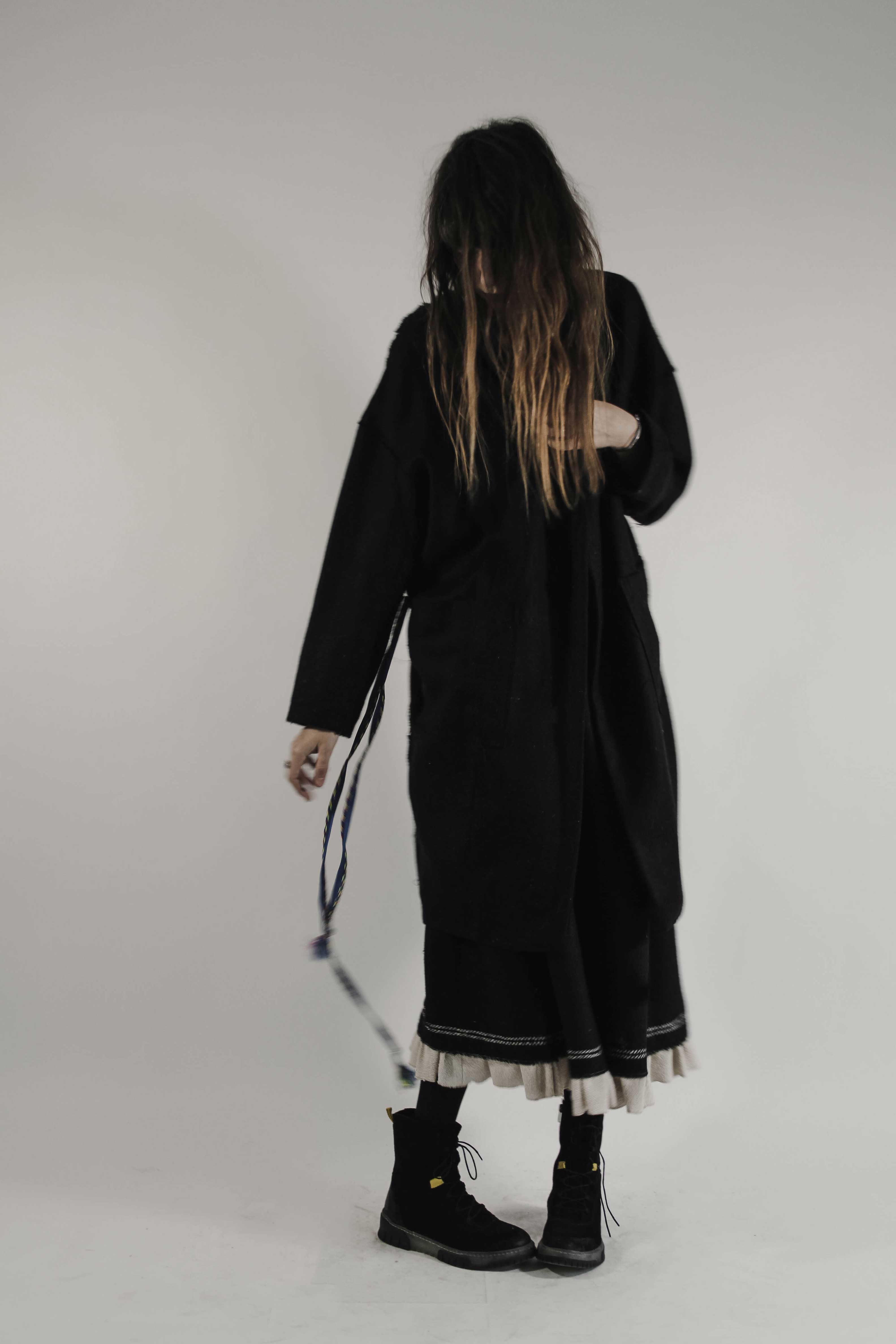 Black Wool Trench