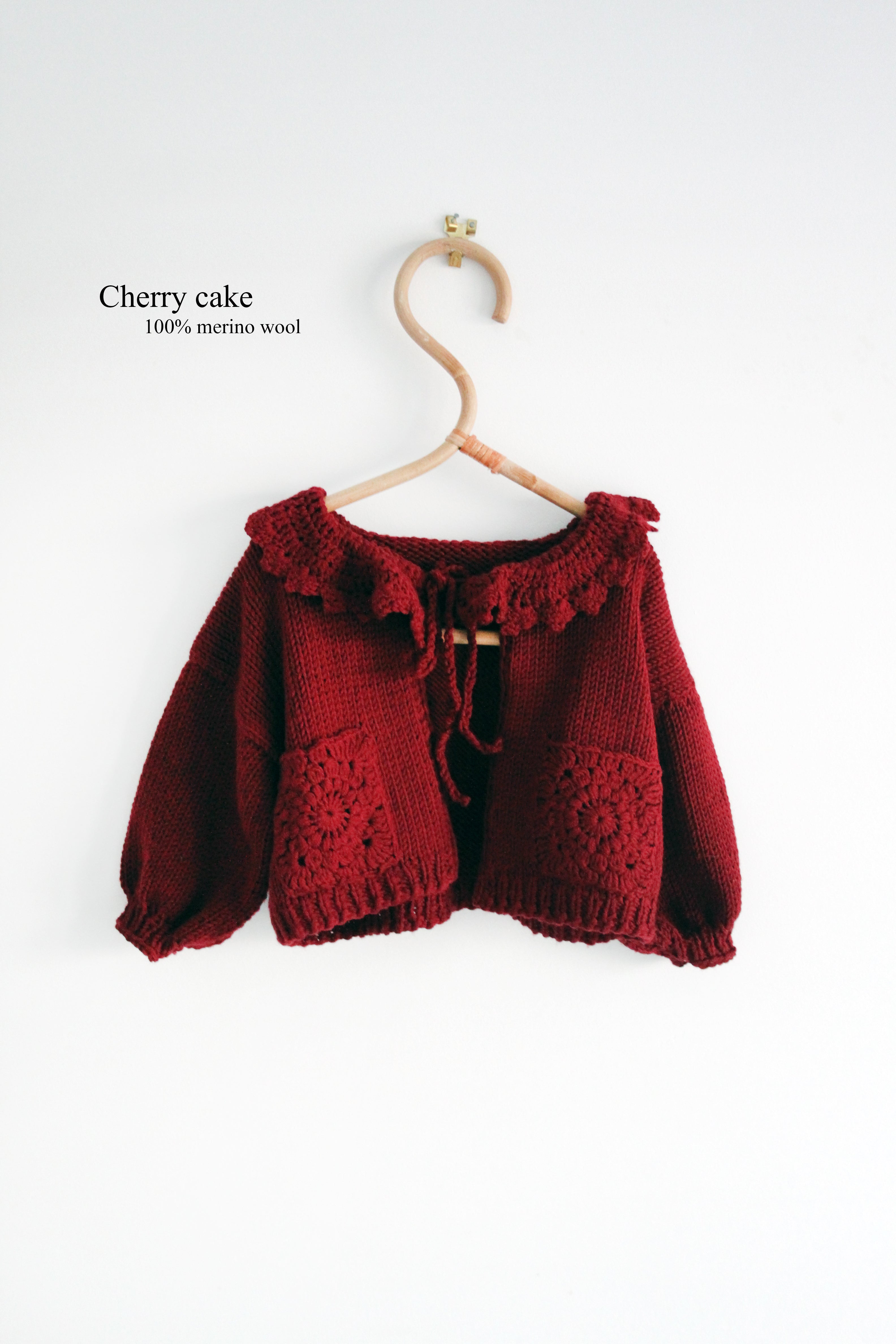 Cherry love merino cardigan
