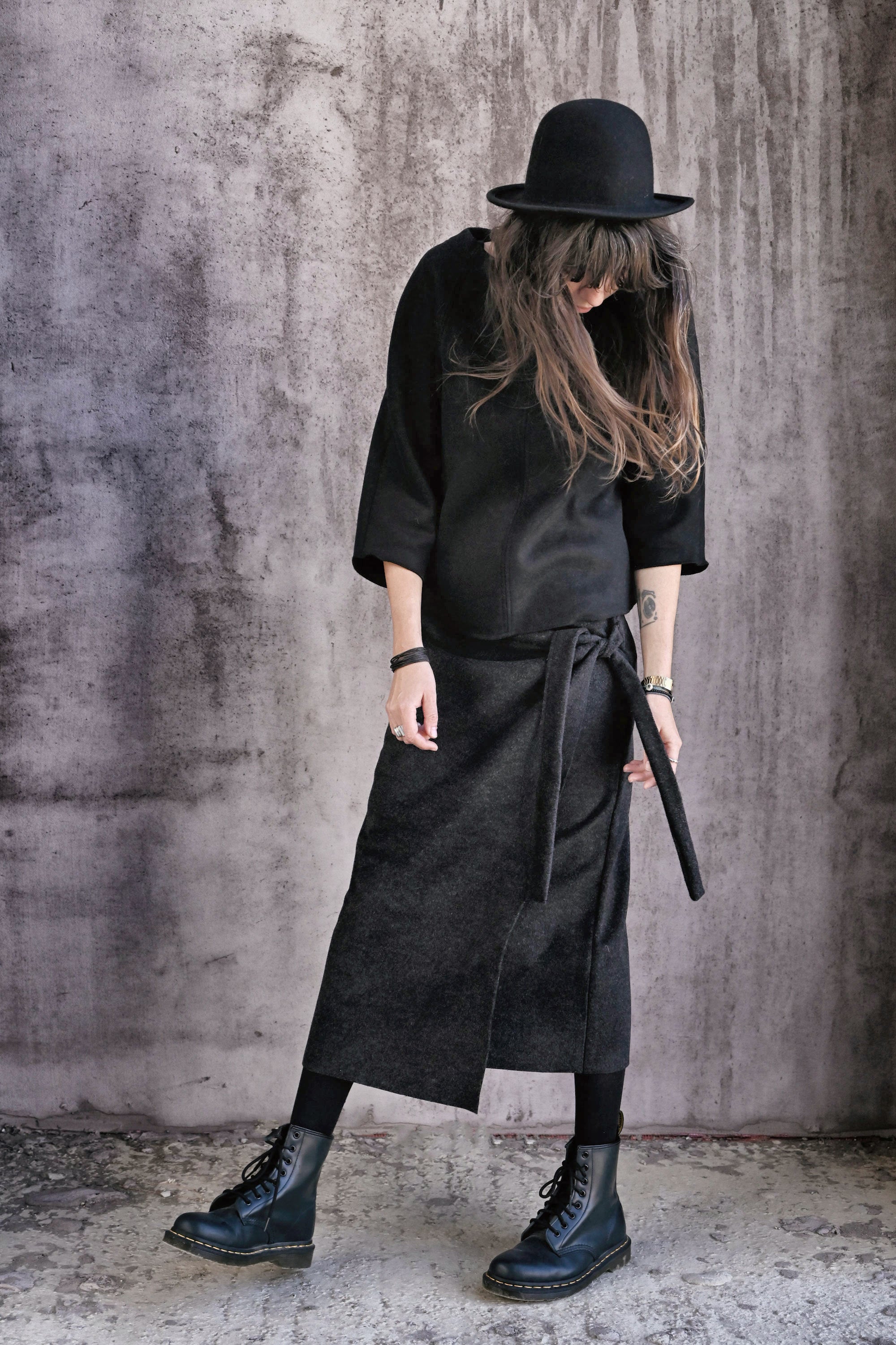 Dark Moon Wool Skirt