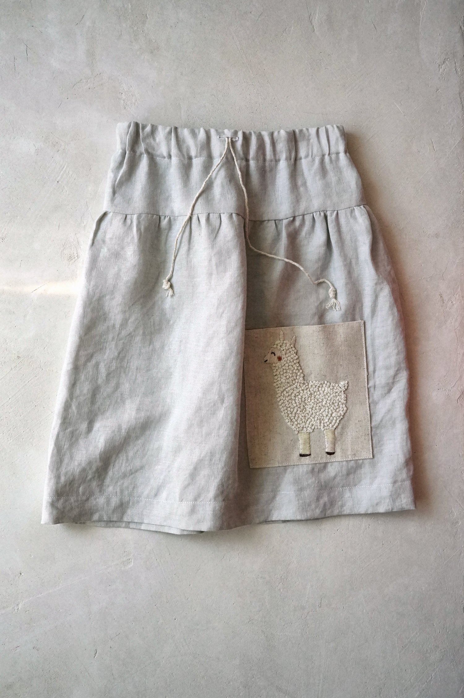 Sheep Hand made linen skirt