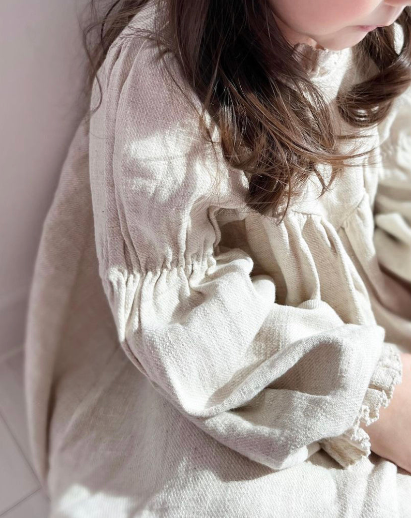 Leah Dress (Beige Linen)