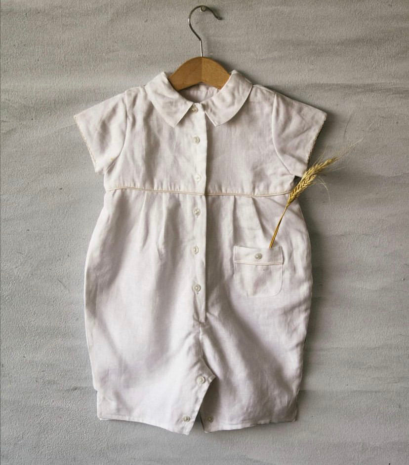 Christening linen jumpsuit