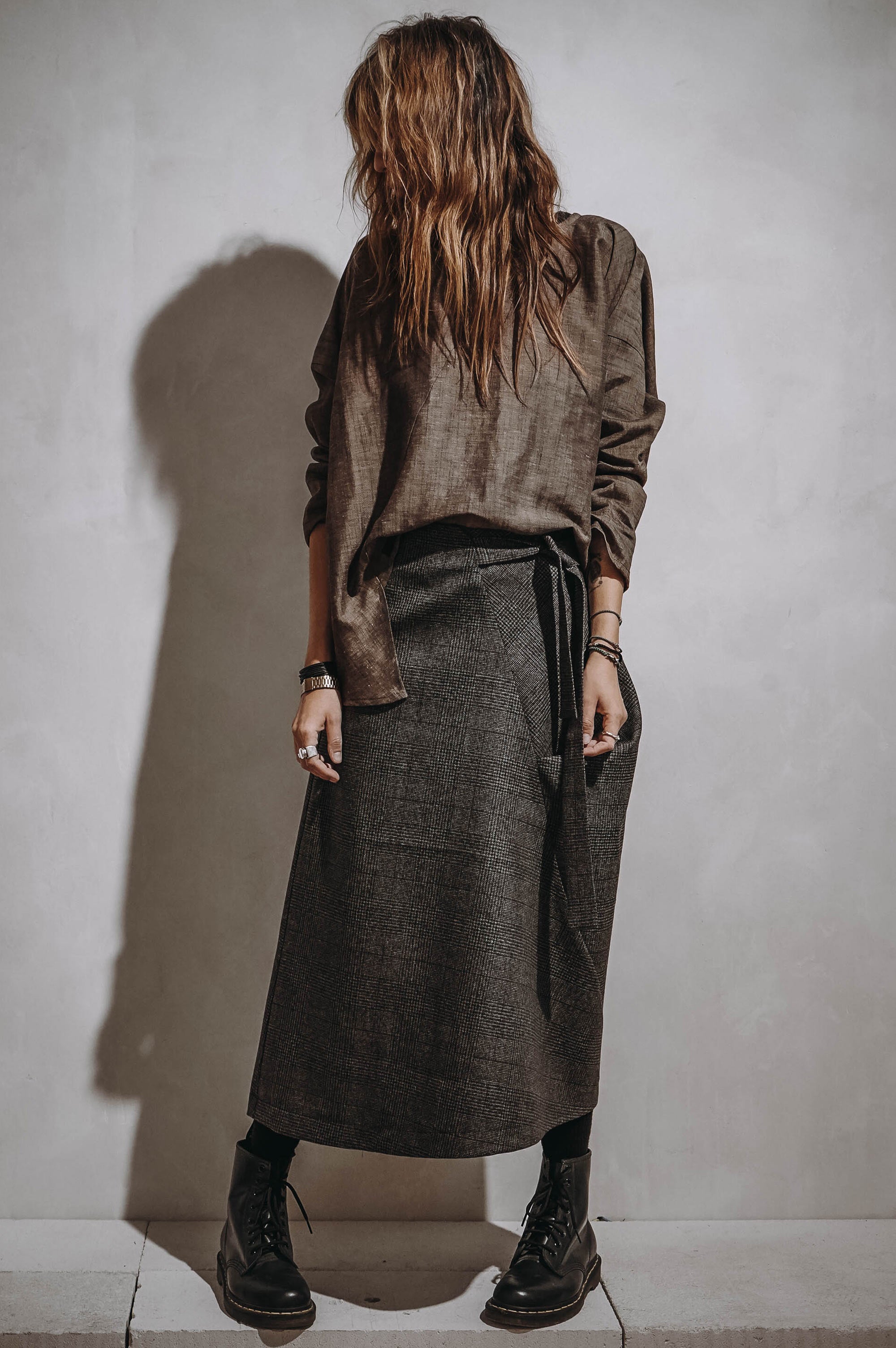 So she says wool skirt