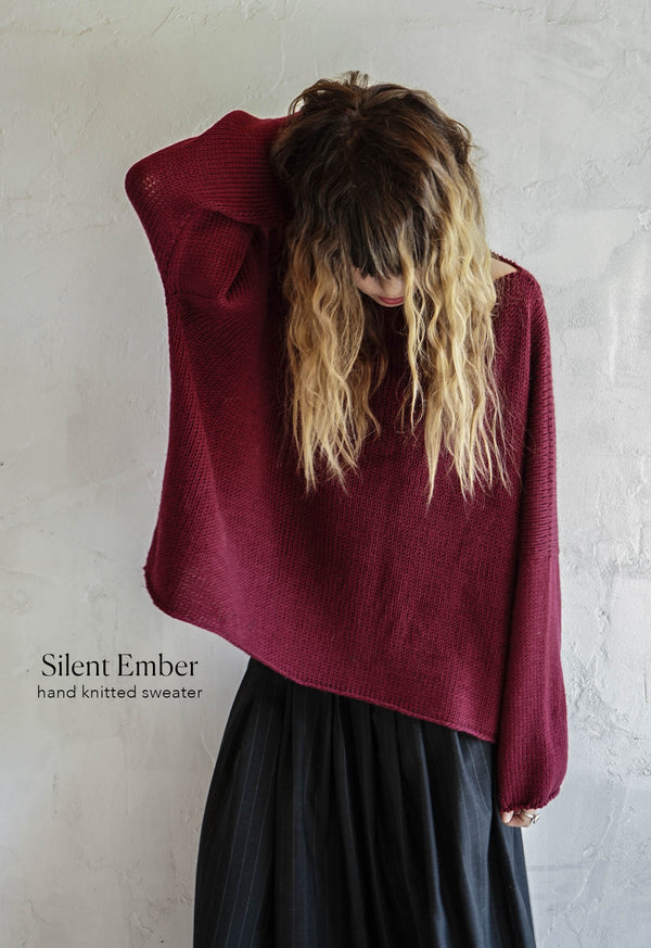 Silent Ember Hand Knitted Top