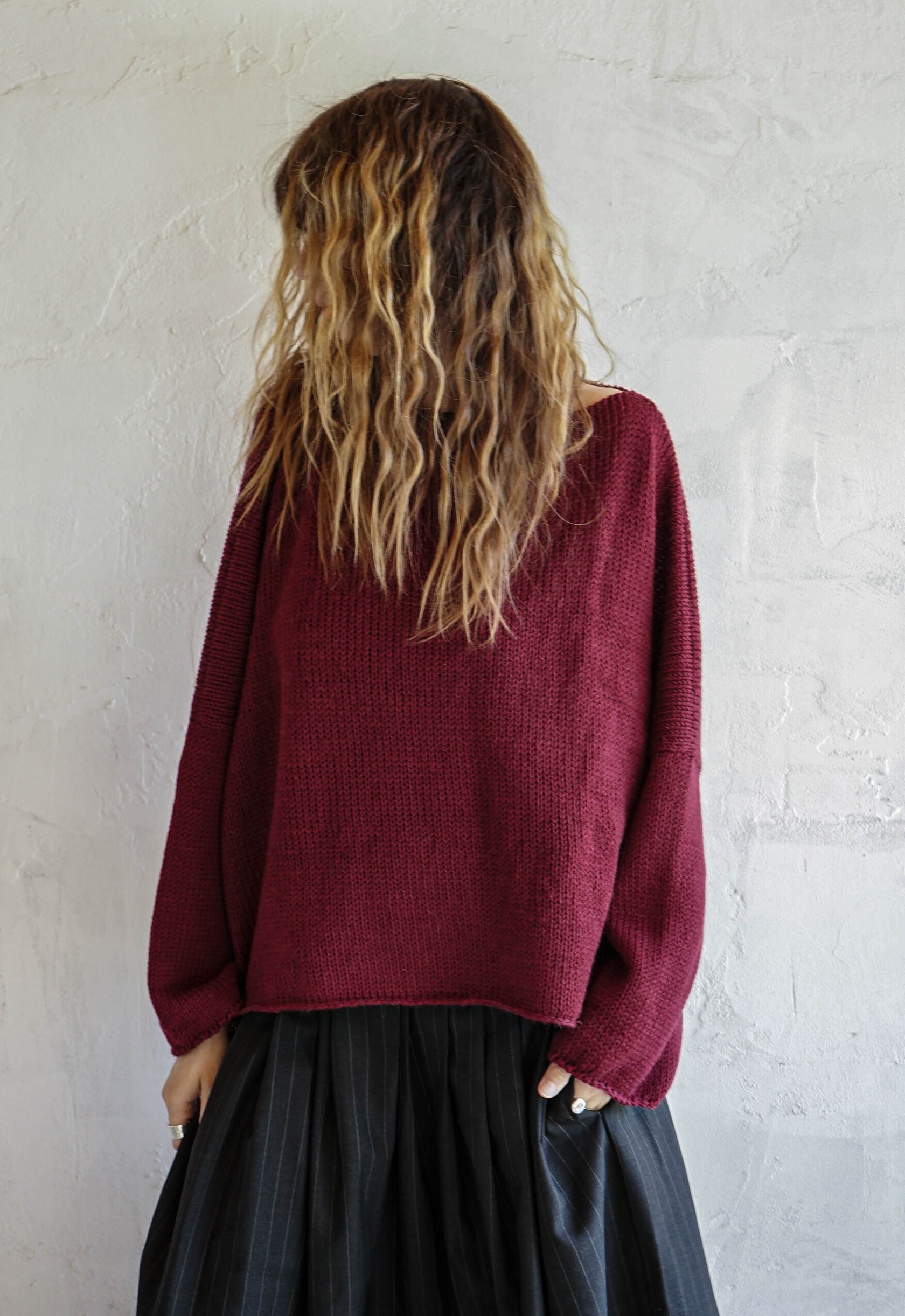 Silent Ember Hand Knitted Top