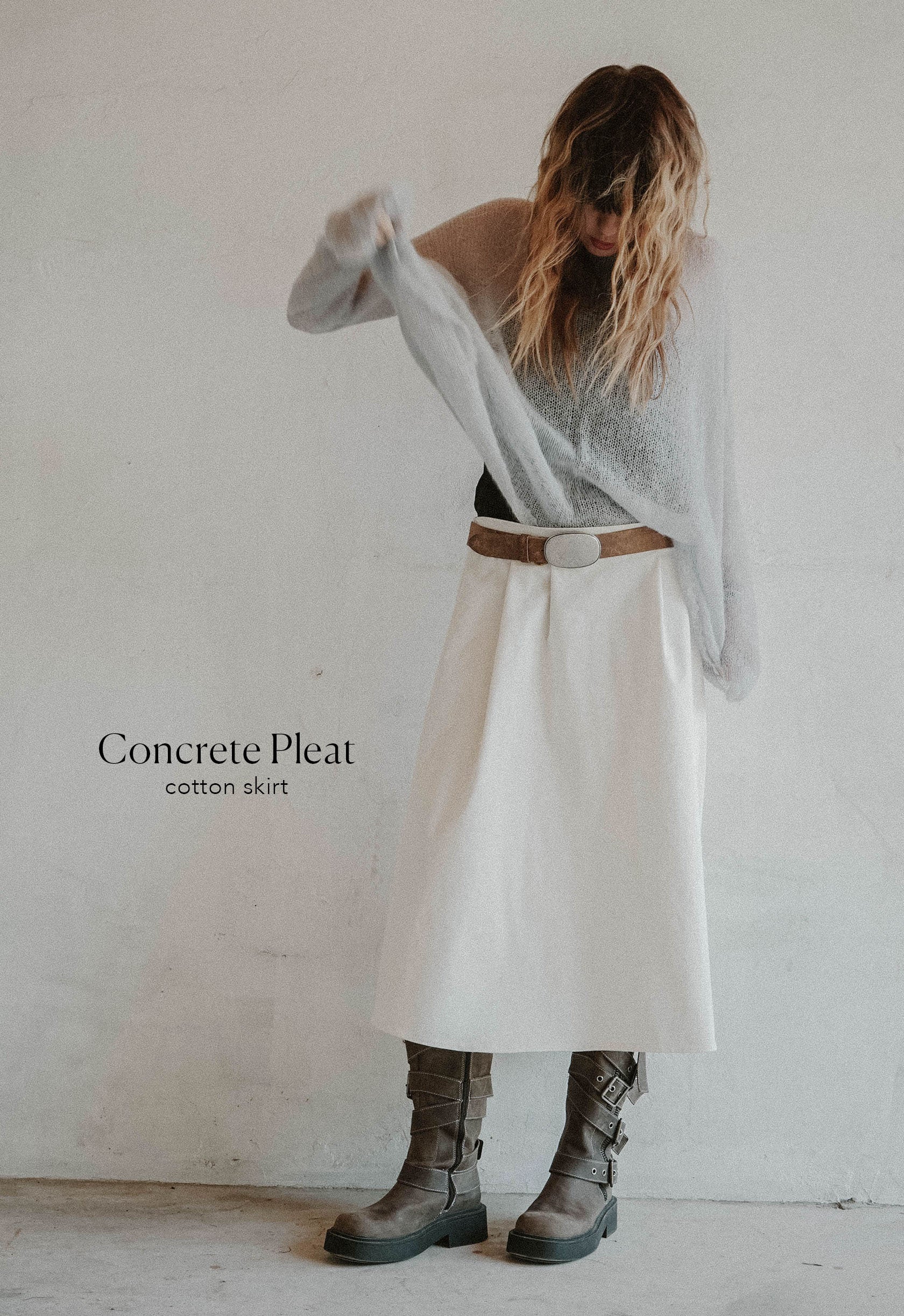 Concrete Pleat Skirt