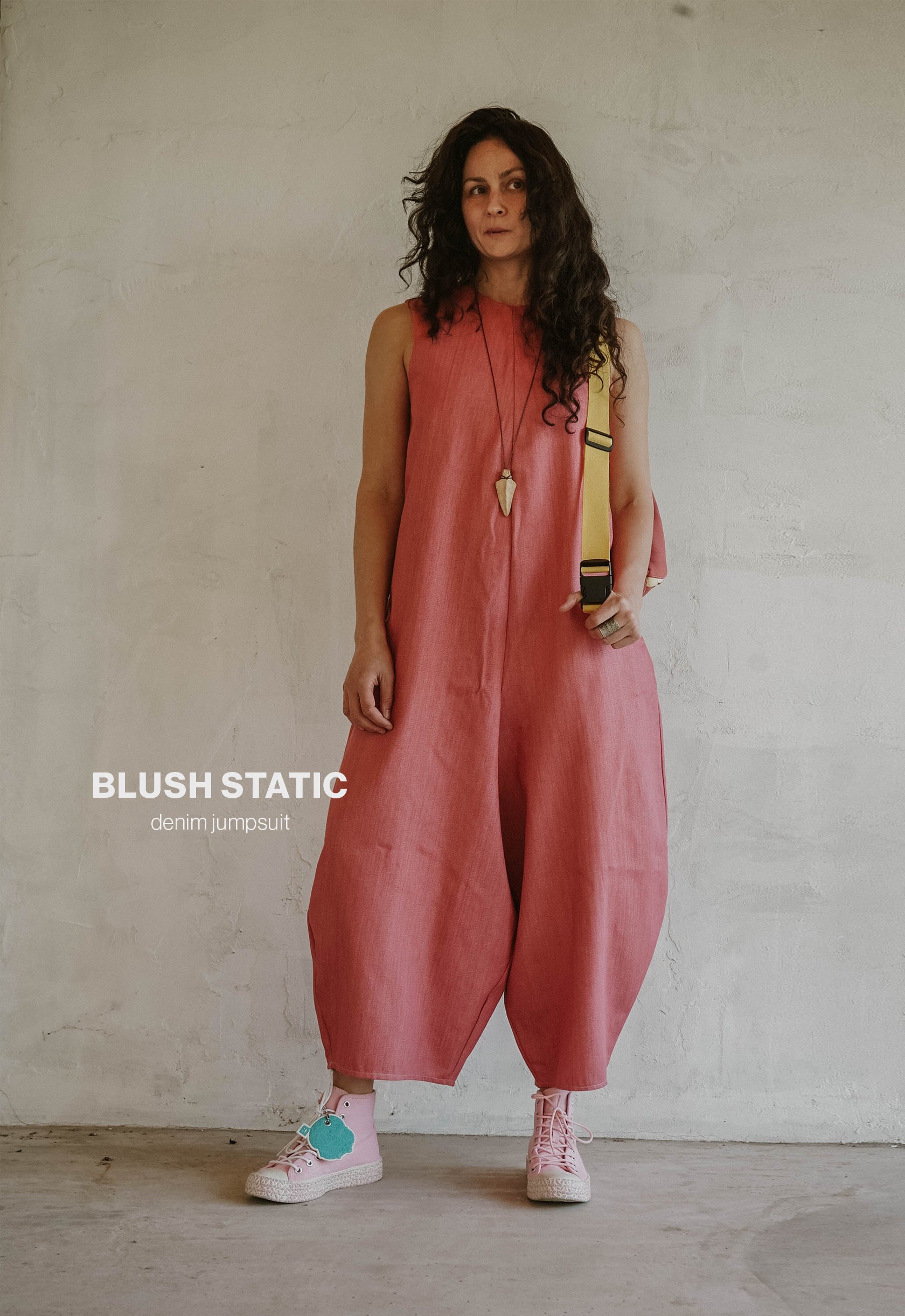BLUSH STATIC DENIM JUMPSUIT
