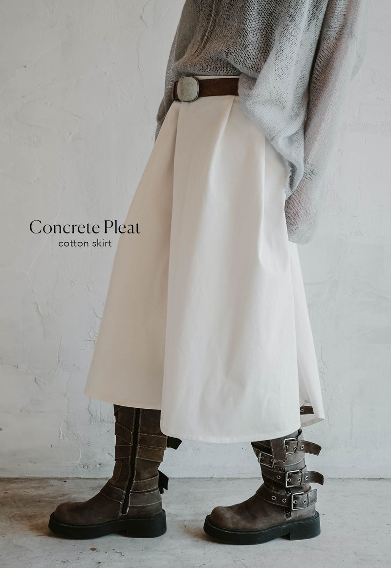 Concrete Pleat Skirt