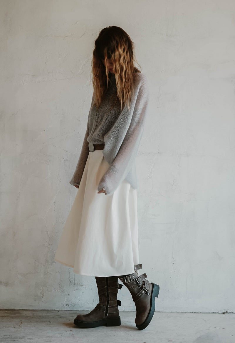 Concrete Pleat Skirt