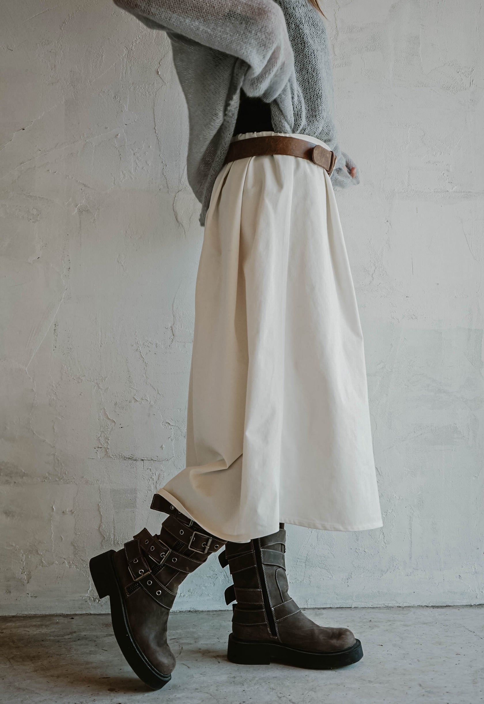 Concrete Pleat Skirt
