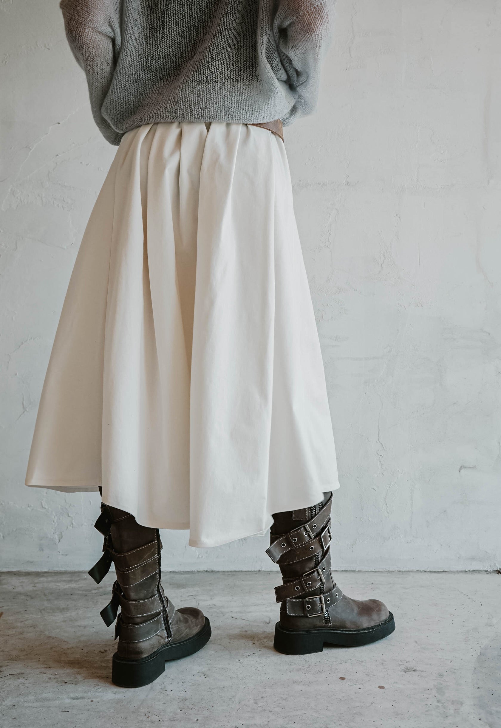 Concrete Pleat Skirt