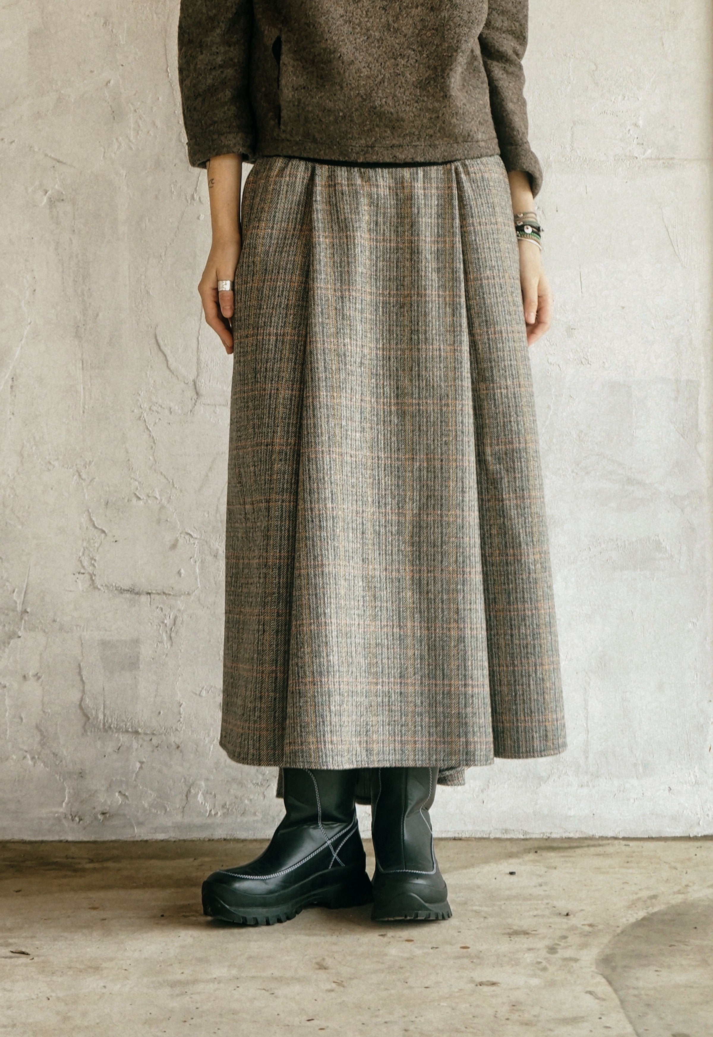 The Atelier Pleated Wool Skirt