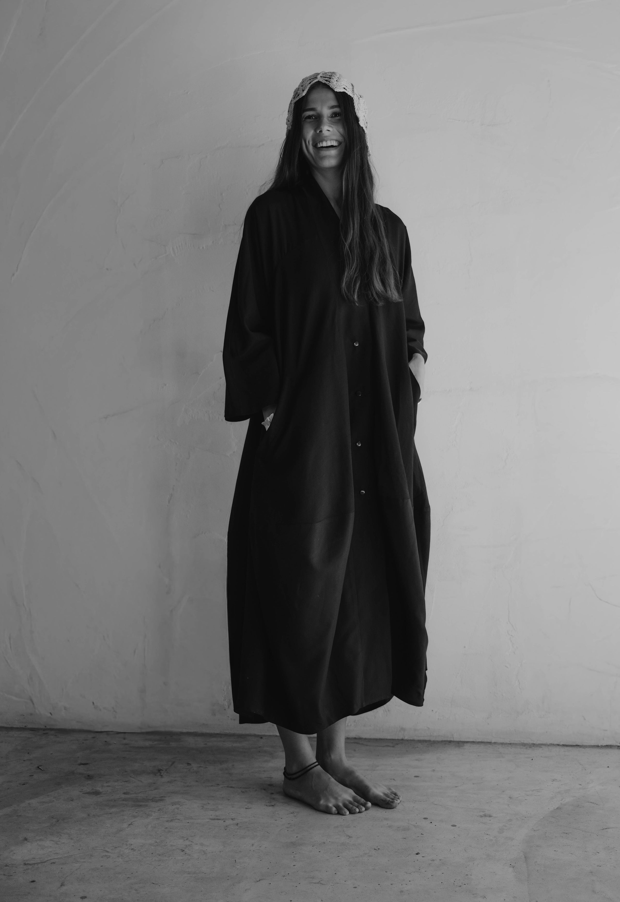 Lumen Noir Cocoon Dress