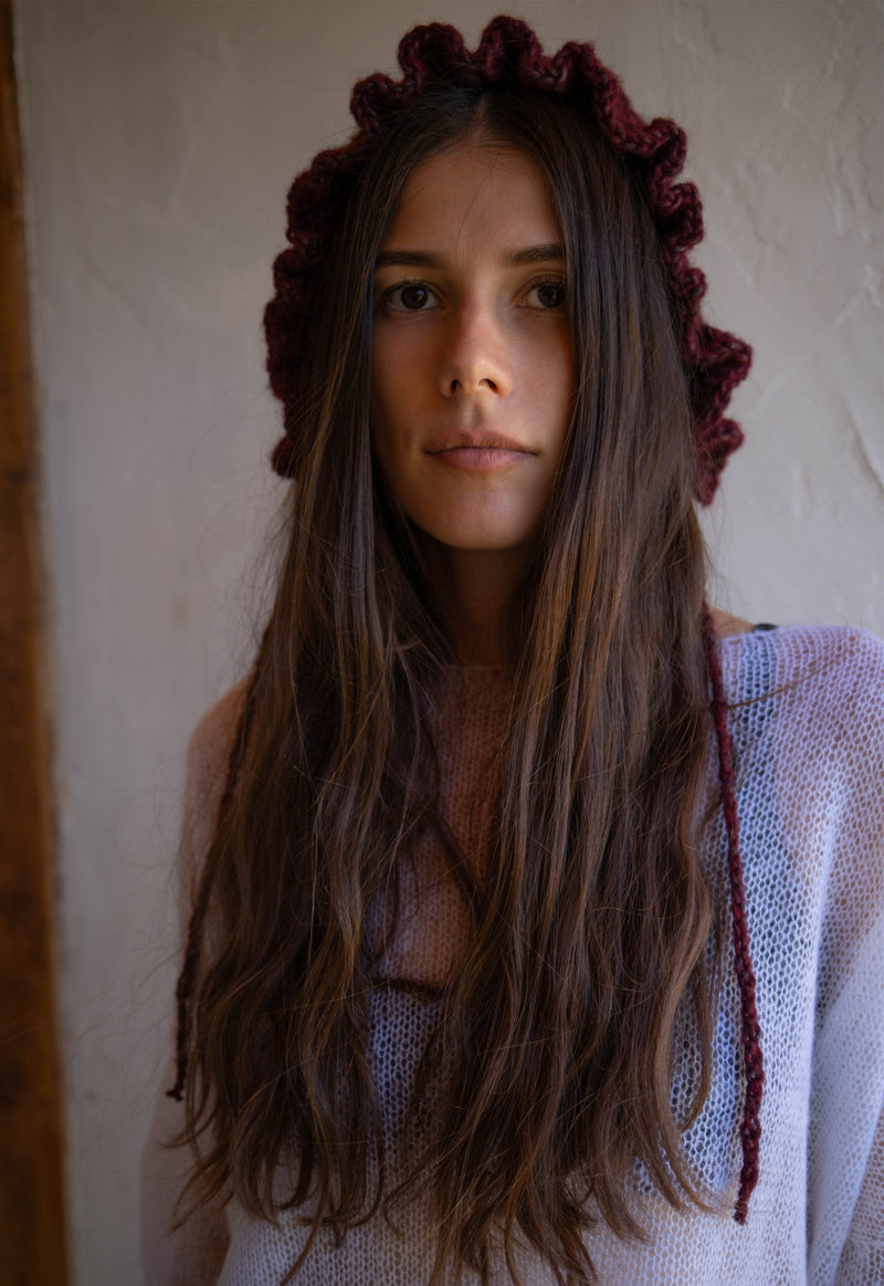 Mulberry Hand Crochet Bonnet