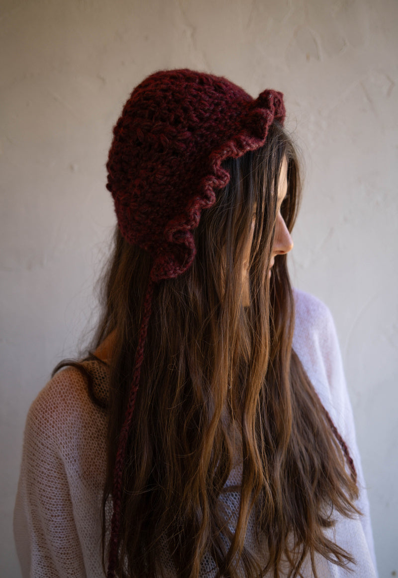 Mulberry Hand Crochet Bonnet